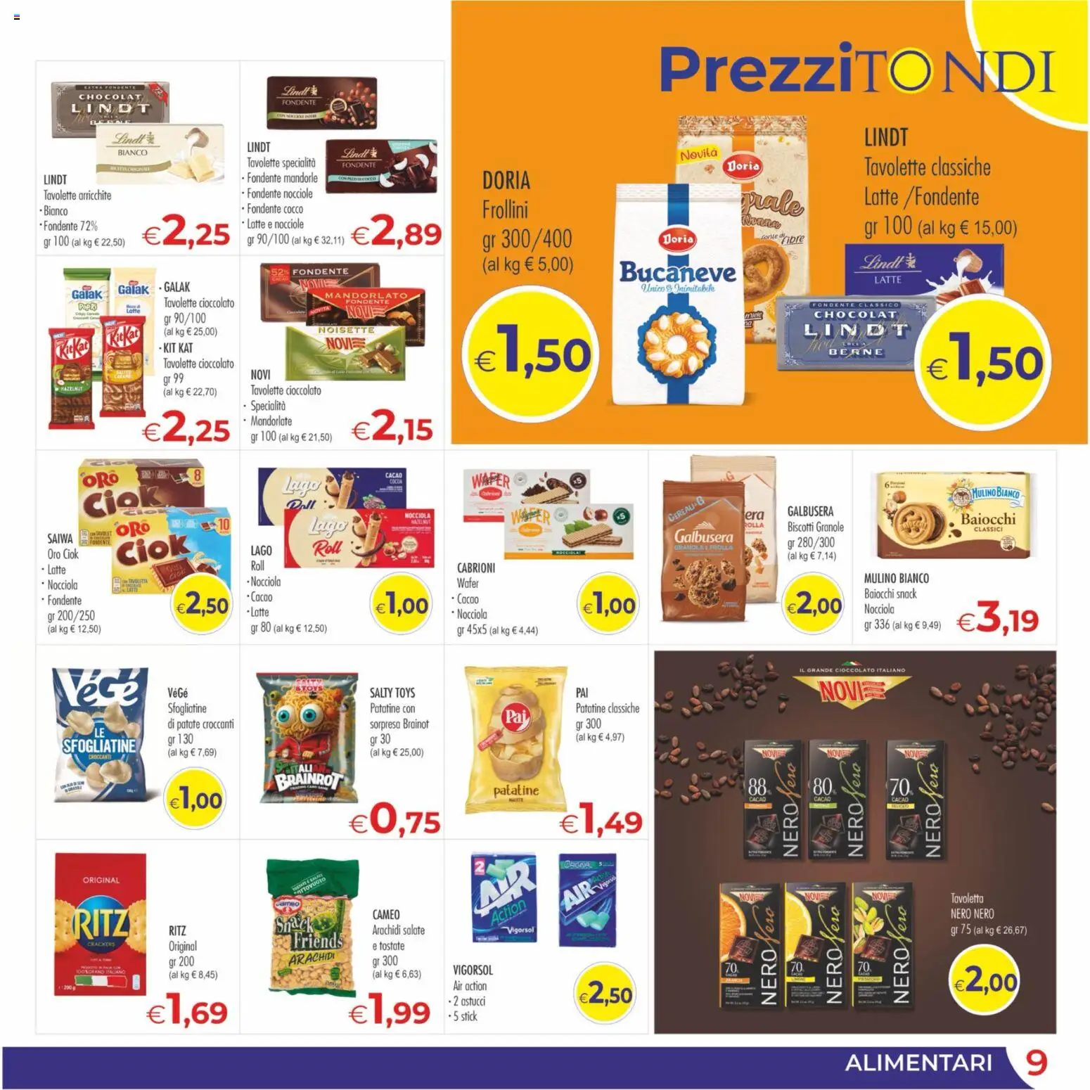 Volantino MerSi Supermercati del 21.01.2026 | Pagina: 9 | Prodotti: Latte, Mandorle, Arachidi, Frollini