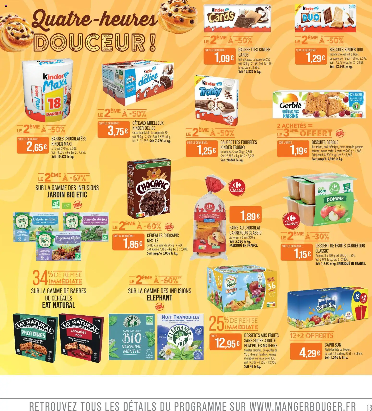 {H1} | Page: 13 | Produits: Tablette, Pom'potes, Lait, Chocolat