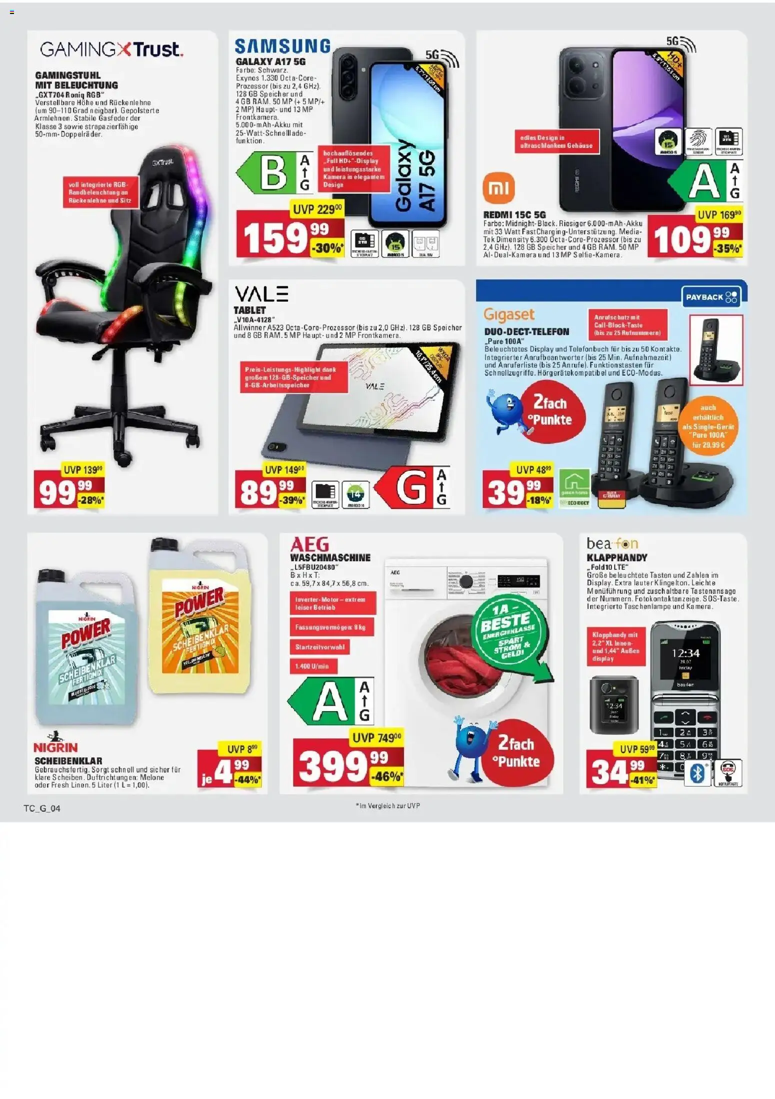 Angebote – gültig ab 20.04.2026 | Seite: 71 | Produkte: Kamera, AEG, Waschmaschine, Gamingstuhl