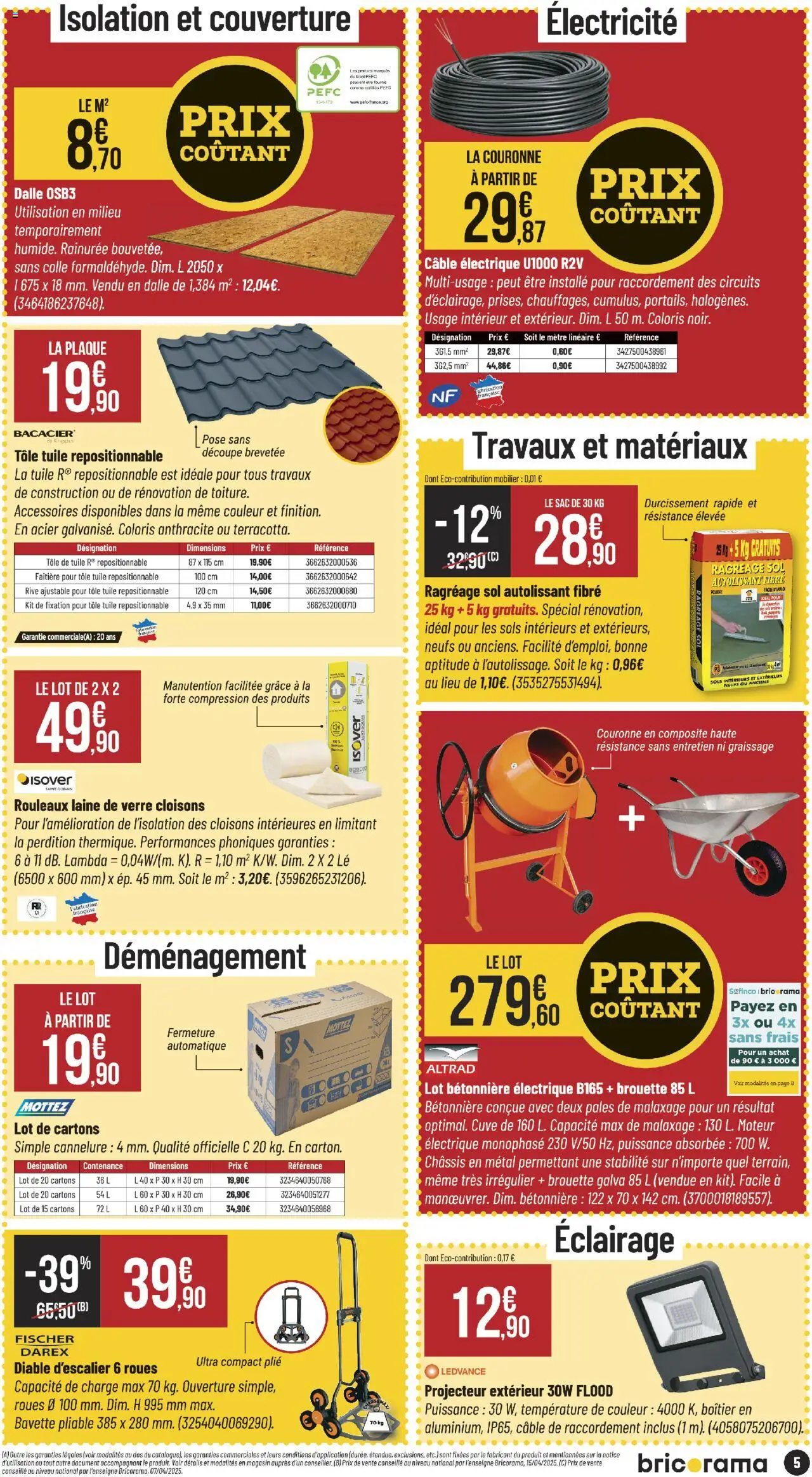  | Page: 5 | Produits: Câble, Sac, Tuile, Projecteur