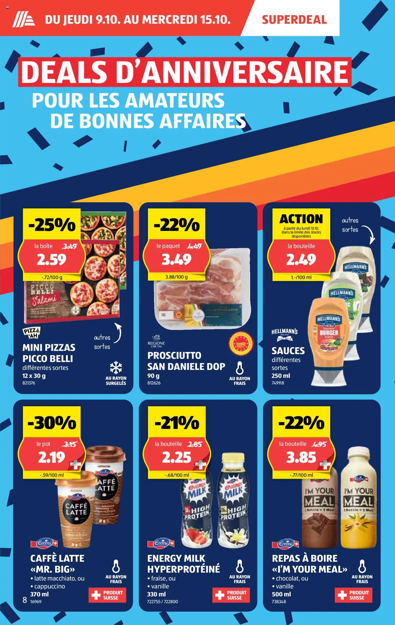 Aldi Aktionen FR – gültig ab 09.10.2025 | Seite: 9 | Produkte: Burger, Salami, Pizza