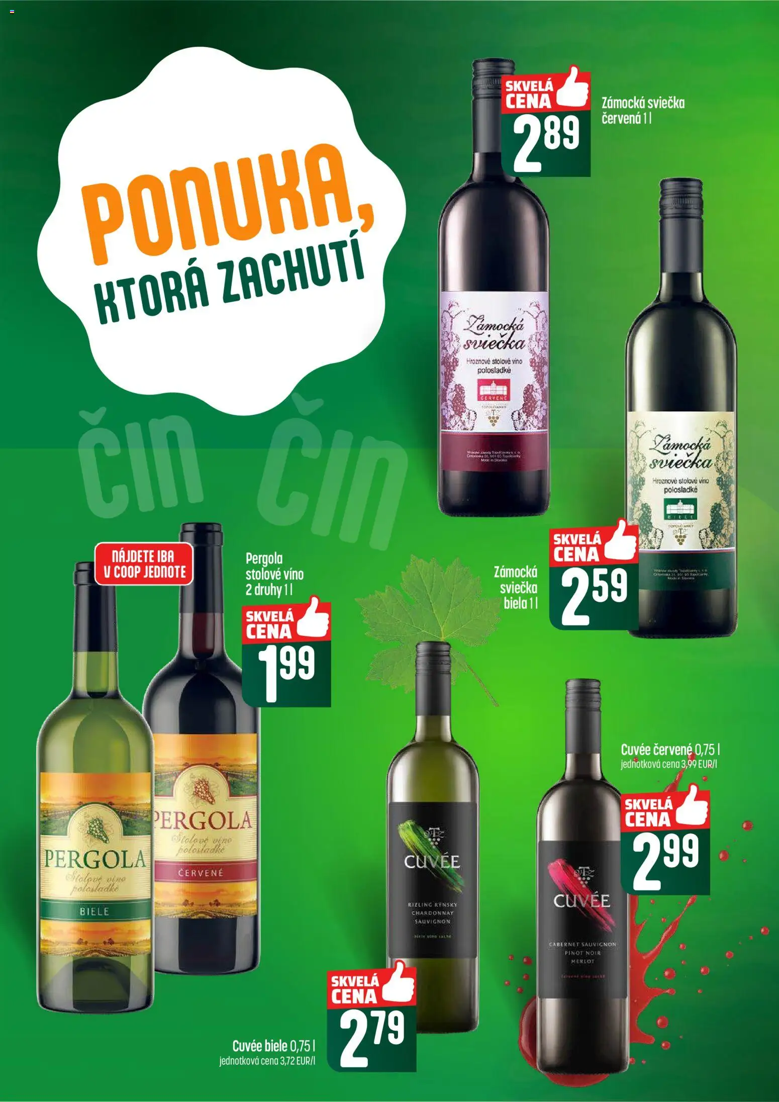 Nové COOP Jednota akcie – leták je platný od 12.02.2026 | Strana: 52 | Produkty: Pergola, Víno