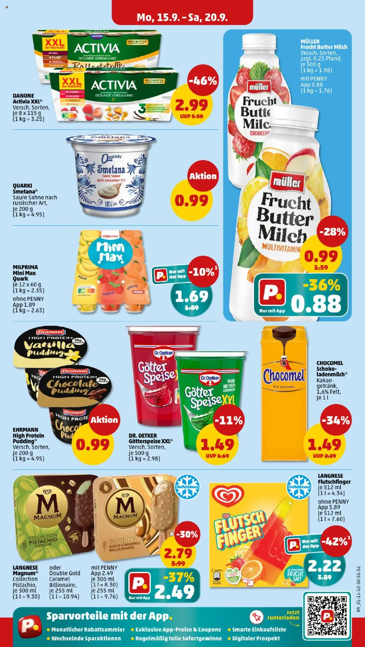Penny Prospekt 	 – gültig ab 15.09.2025 | Seite: 9 | Produkte: Langnese, Quark, Butter, Saft