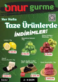 02.10.2025 tarihinden itibaren geçerli olan Onur Market kataloğu önizlemesi