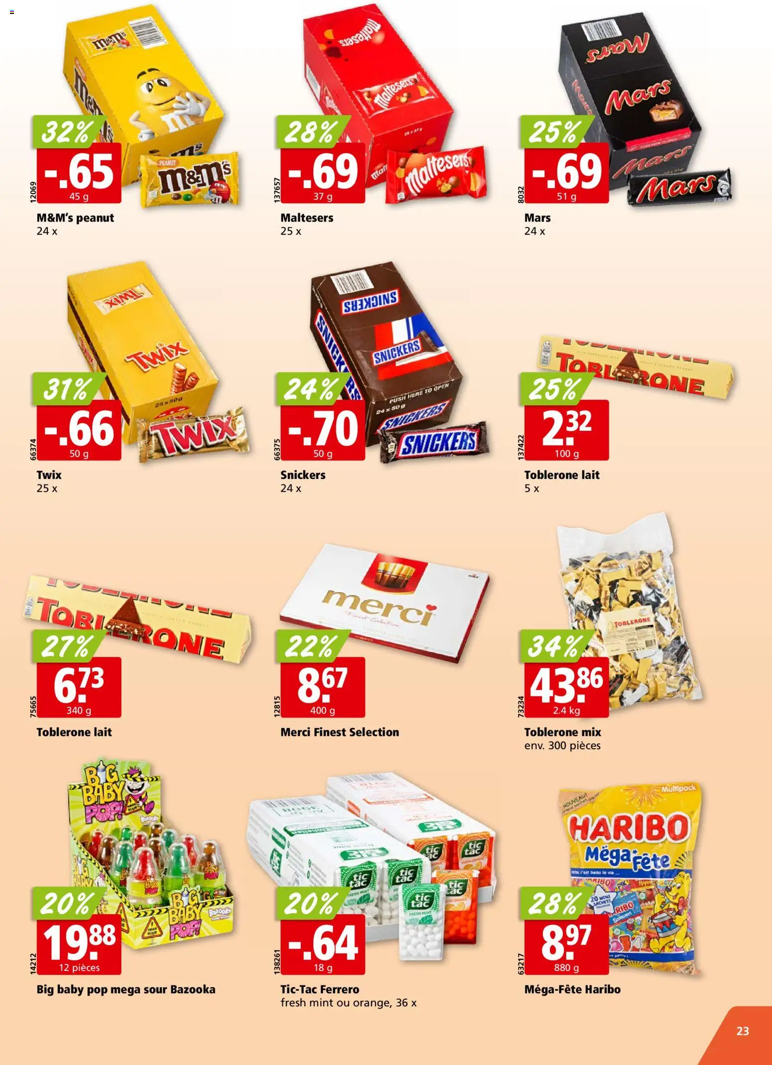 Aligro Aktionen Chavannes, Matran, Genève, Sion – gültig ab 27.10.2025 | Seite: 23 | Produkte: Snickers, Mars, Twix