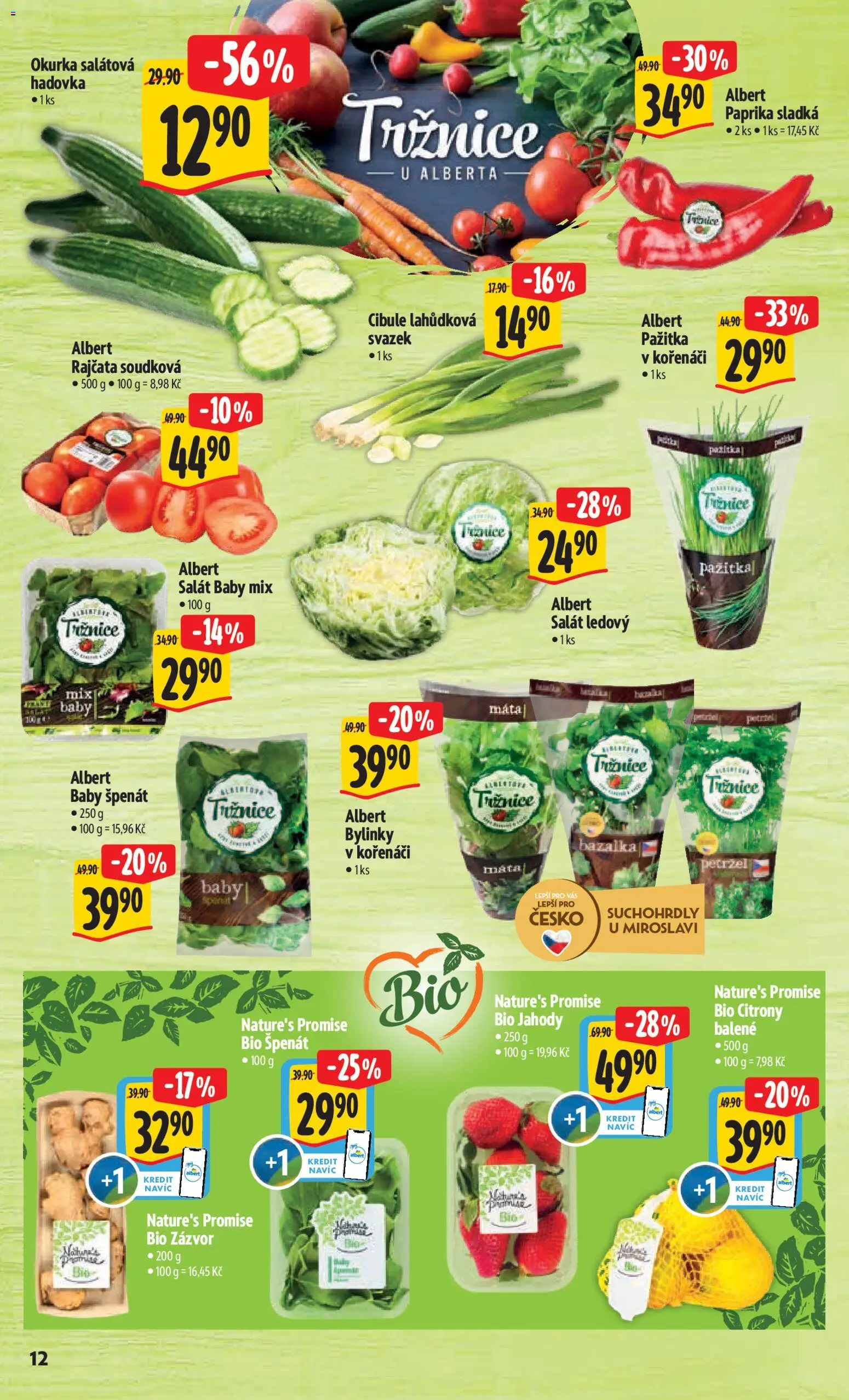 Albert leták - Hypermarket od 01.04.2026 | Strana: 20 | Produkty: Špenát, Paprika, Zázvor, Cibule