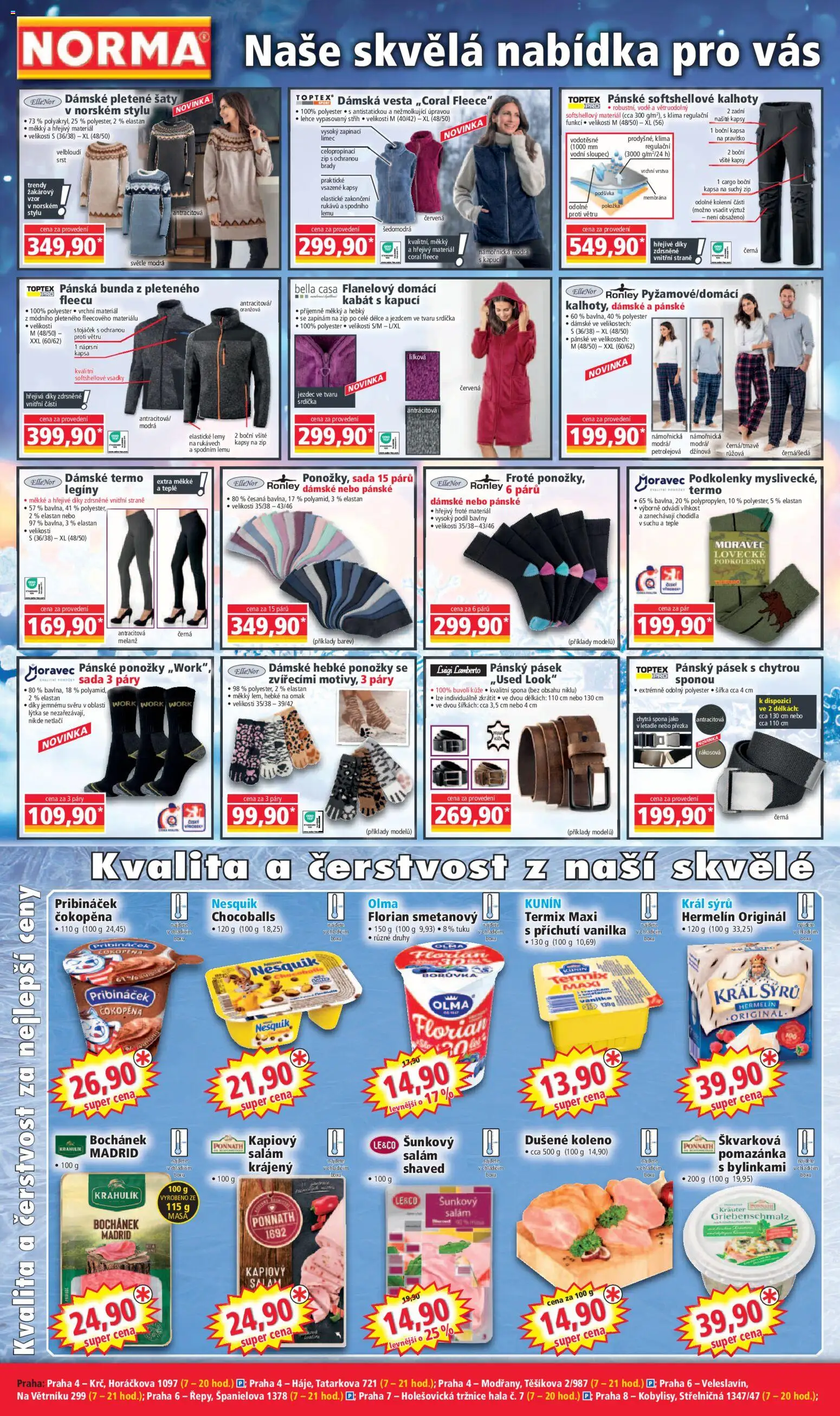Norma leták od 05.01.2026 | Strana: 2 | Produkty: Ponožky, Legíny, Pribináček, Pomazánka