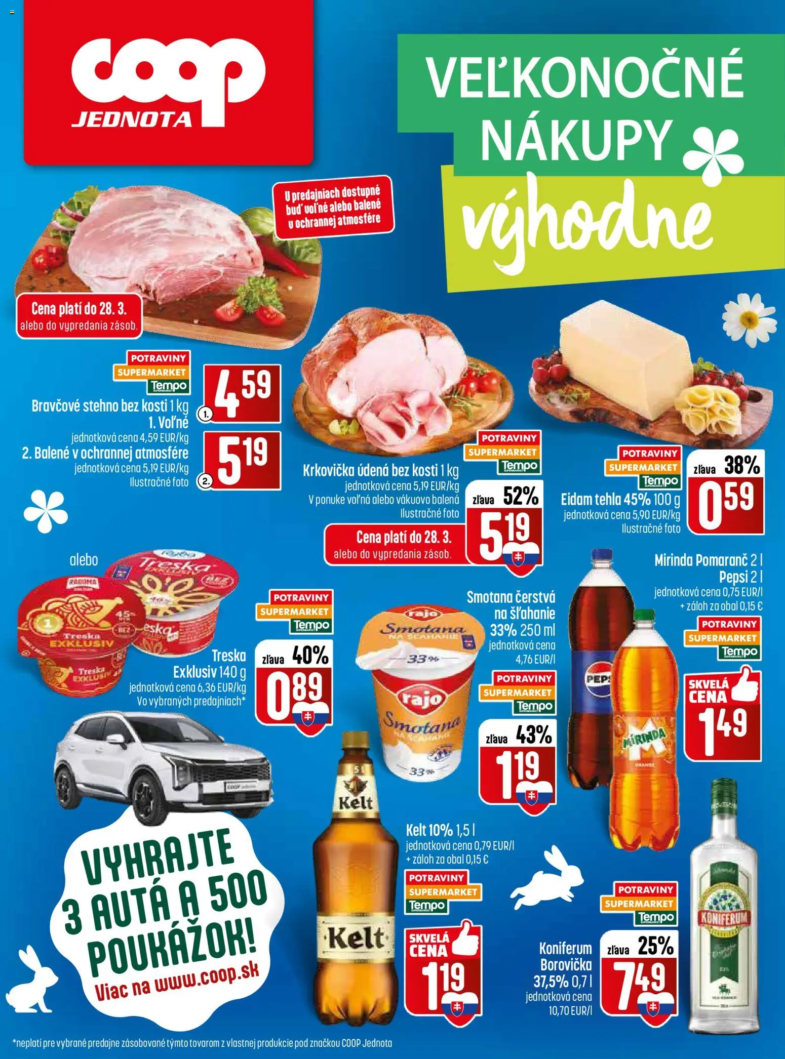 Nové COOP Jednota akcie – leták je platný od 26.03.2026 | Strana: 32 | Produkty: Borovička, Eidam, Bravčové stehno, Koniferum