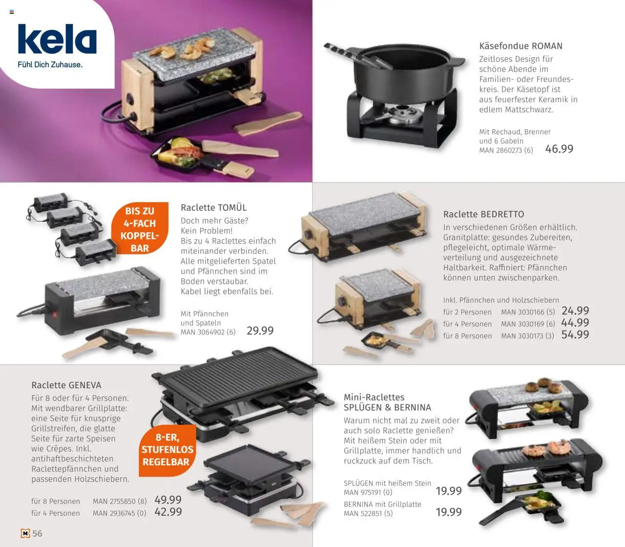 Müller Haushaltskatalog – gültig ab 03.10.2025 | Seite: 56 | Produkte: Kabel, Raclette, Fondue