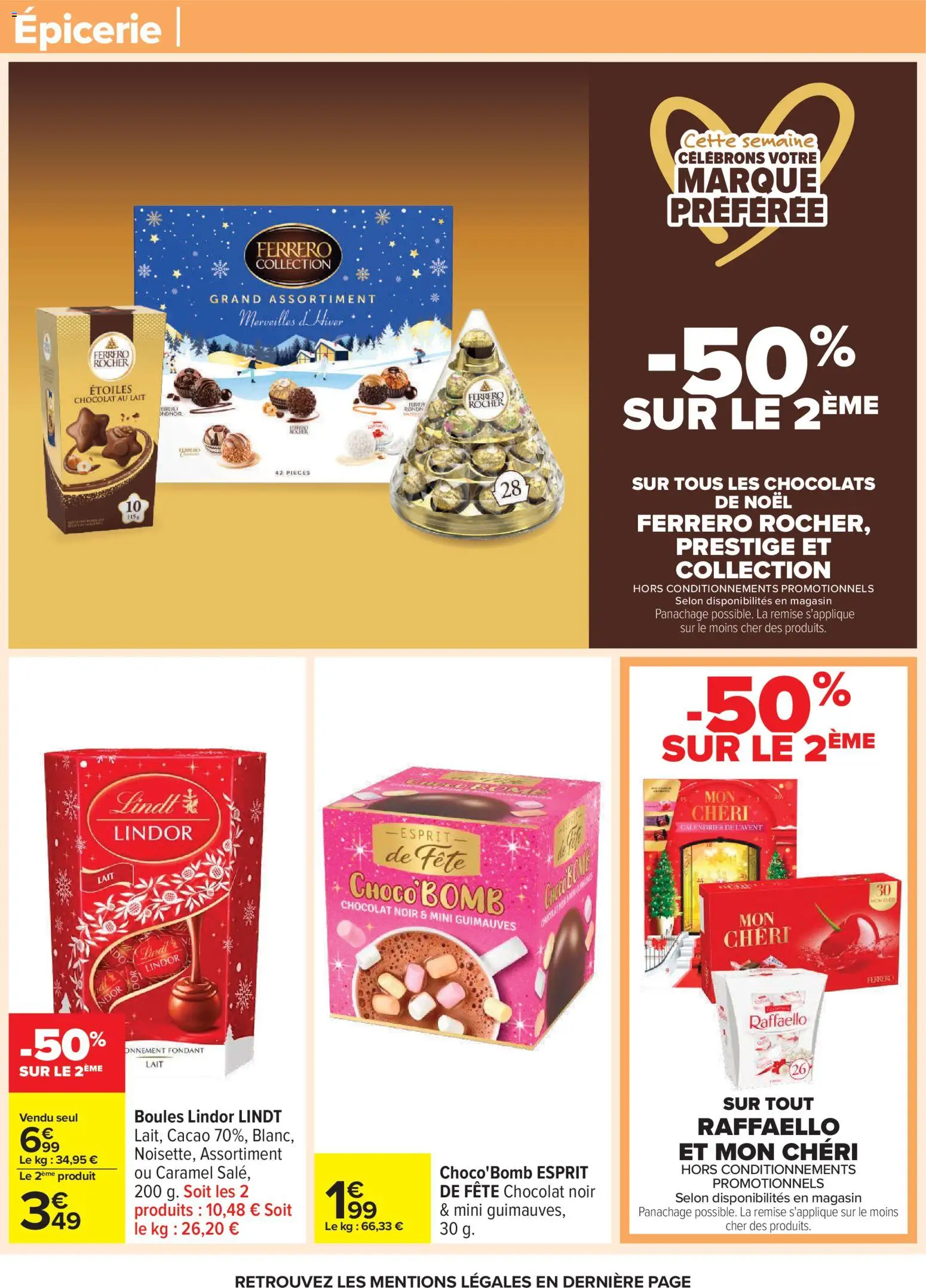 {H1} | Page: 43 | Produits: Chocolats de noël, Raffaello, Lait, Lindt