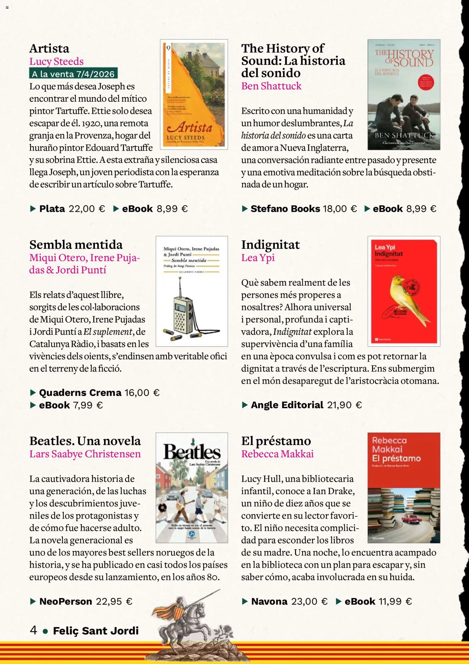 Casa del libro Rebel el qui llegeix │ válido desde el 01.04.2026 | Página: 4 | Productos: Crema, Biblioteca