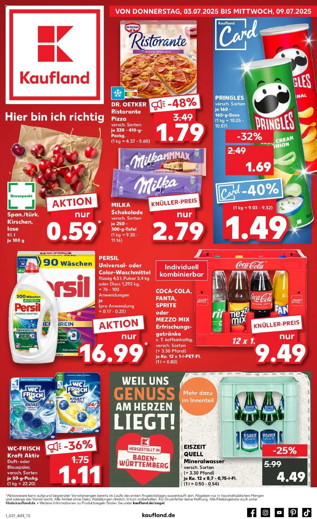 Kaufland prospekt Künzelsau	 - gültig ab dem 03.07.2025 | Seite: 1 | Produkte: Ristorante, Sprite, Milka schokolade, Oder mezzo mix