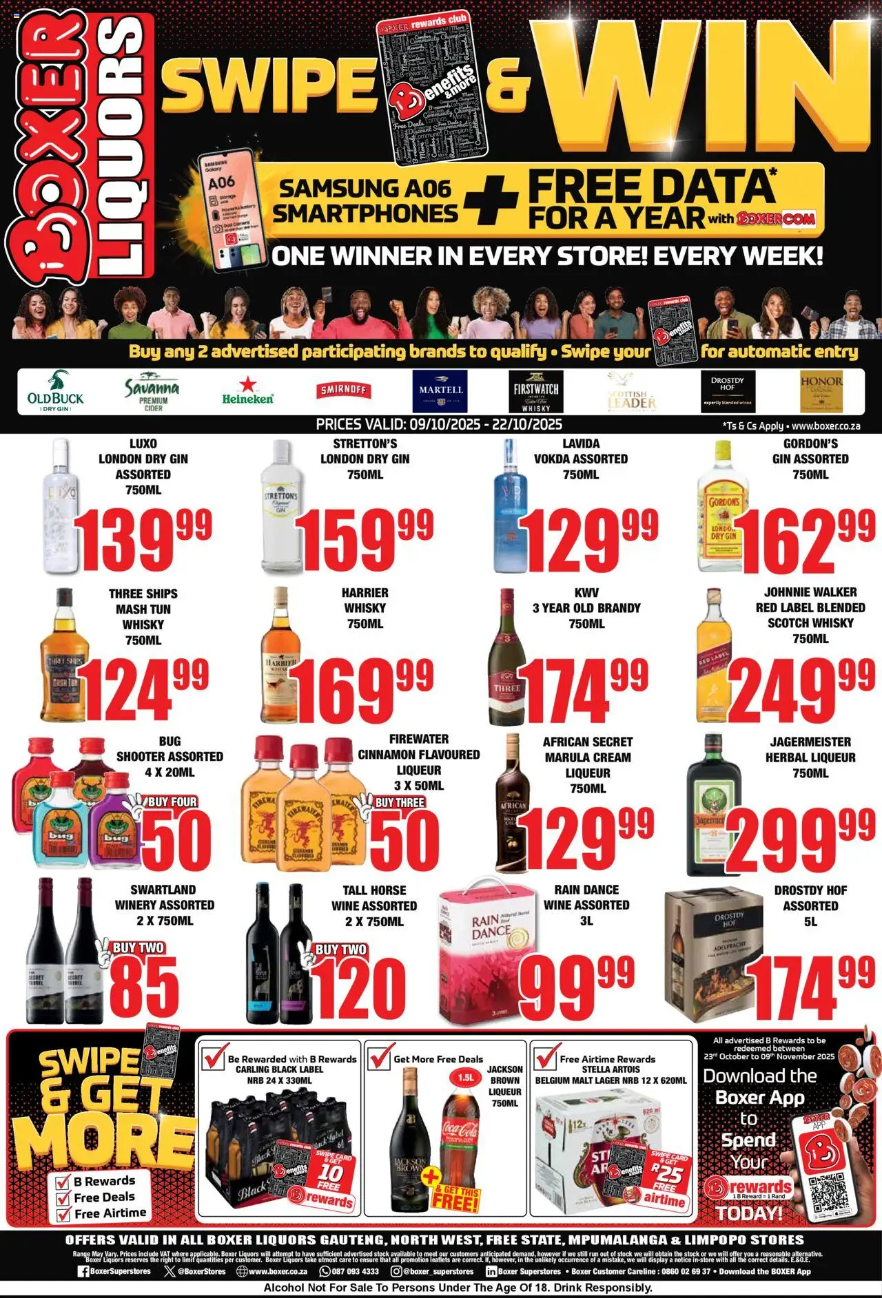 New Boxer catalogue – valid from 09.10.2025 | Page: 2 | Products: Brandy, Cider, Wine, Gin