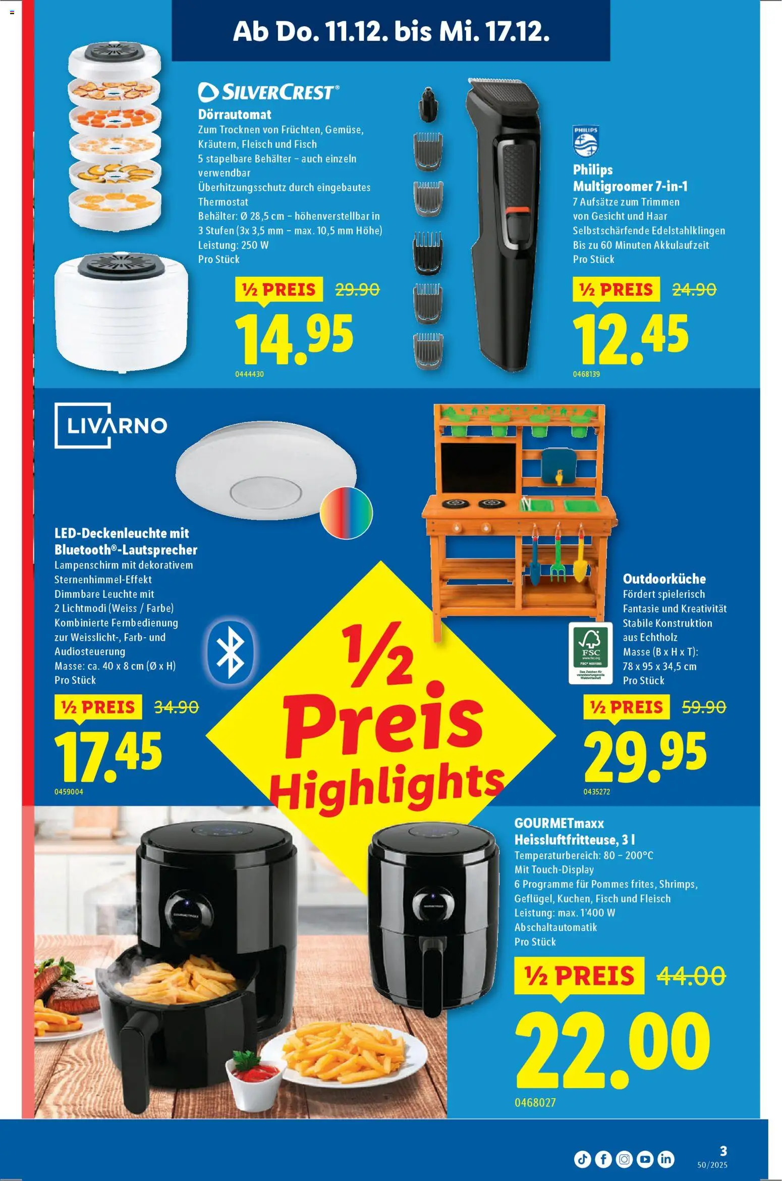 Lidl Aktionen Neueröffnung Bremgarten – gültig ab 11.12.2025 | Seite: 3 | Produkte: Lampenschirm, Fisch, Philips