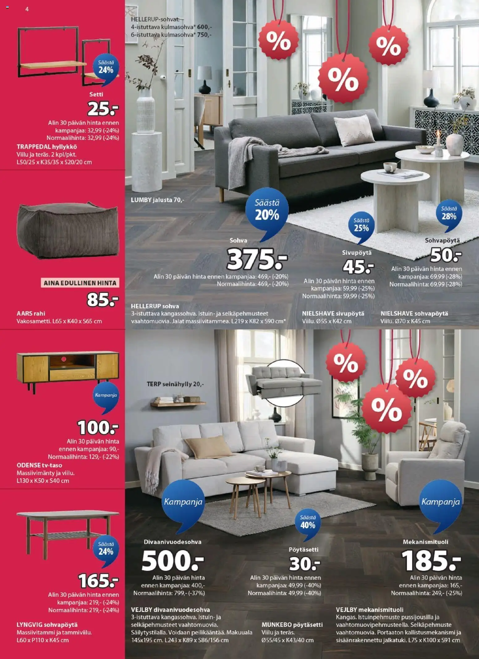 JYSK tarjoukset – voimassa 25.12.2025 alkaen | Sivu: 4 | Tuotteet: Rahi, Jalusta, Sohva, Sohvapöytä