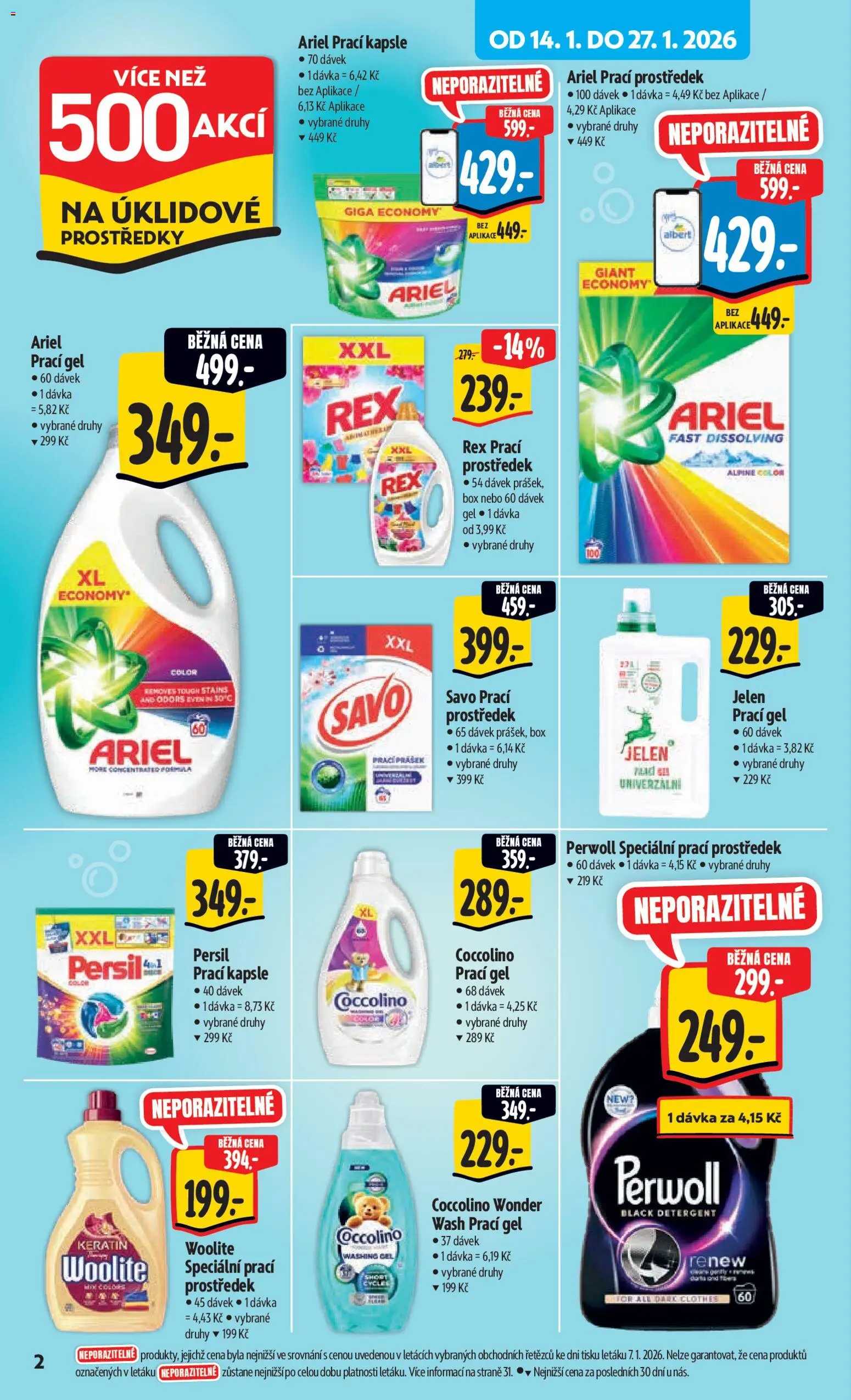 Albert leták - Hypermarket od 14.01.2026 | Strana: 7 | Produkty: Prací prostředek, Box, Ariel, Persil