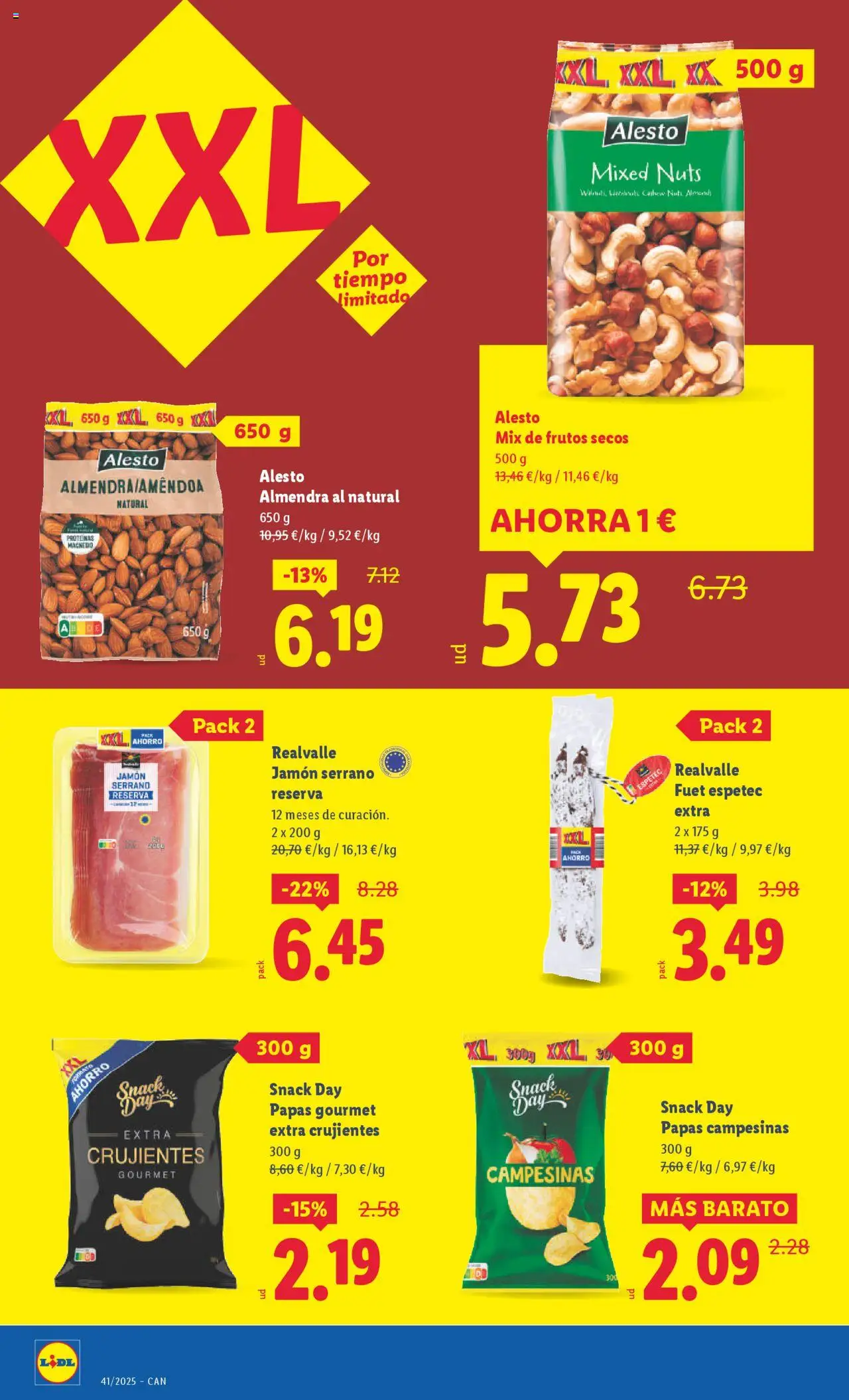 Lidl - Canarias │ válido desde el 06.10.2025 | Página: 12 | Productos: Jamón serrano, Jamón, Frutos secos