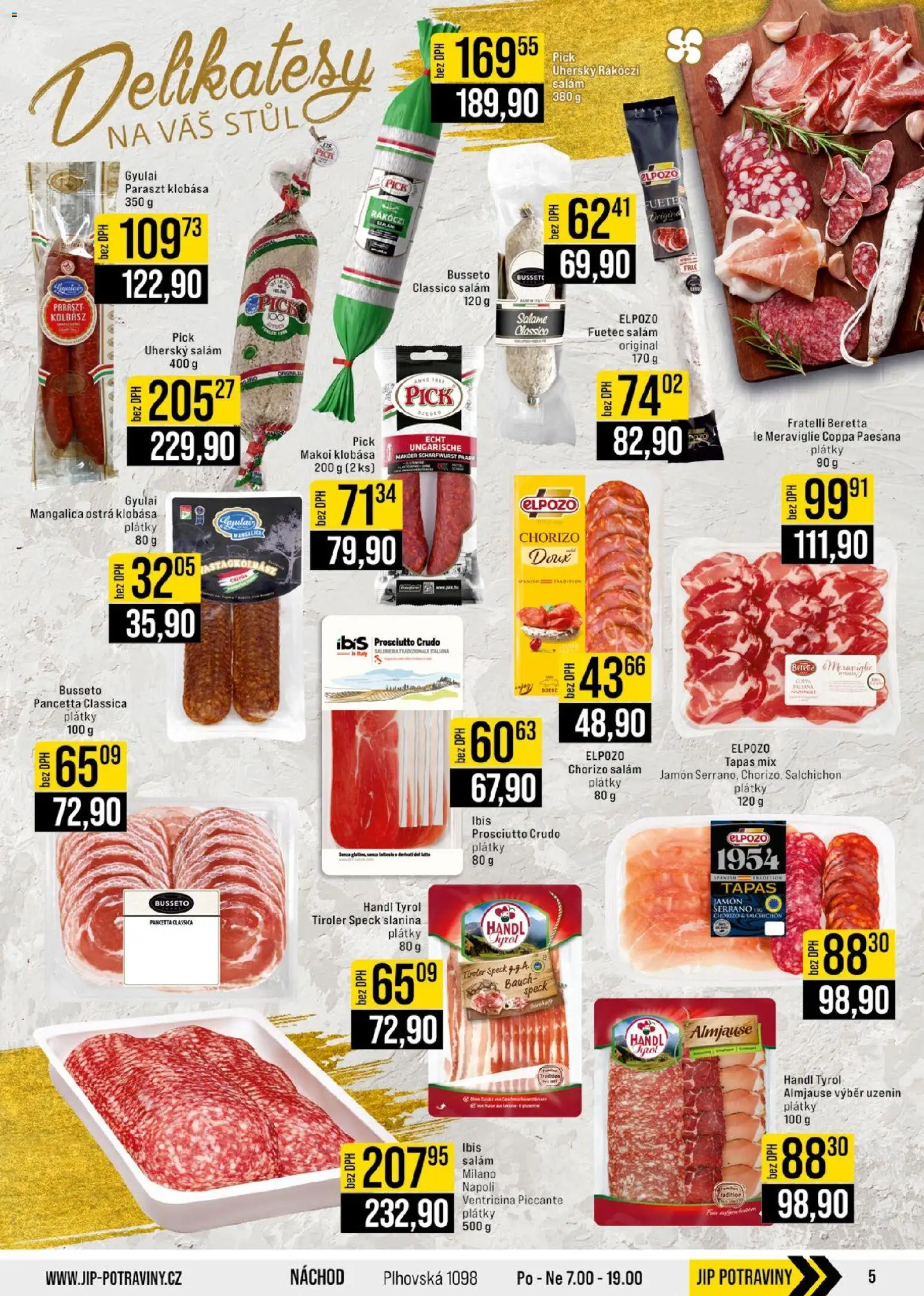 Jip leták - Cash & Carry od 29.10.2025 | Strana: 5 | Produkty: Salám, Jamon, Potraviny, Chorizo