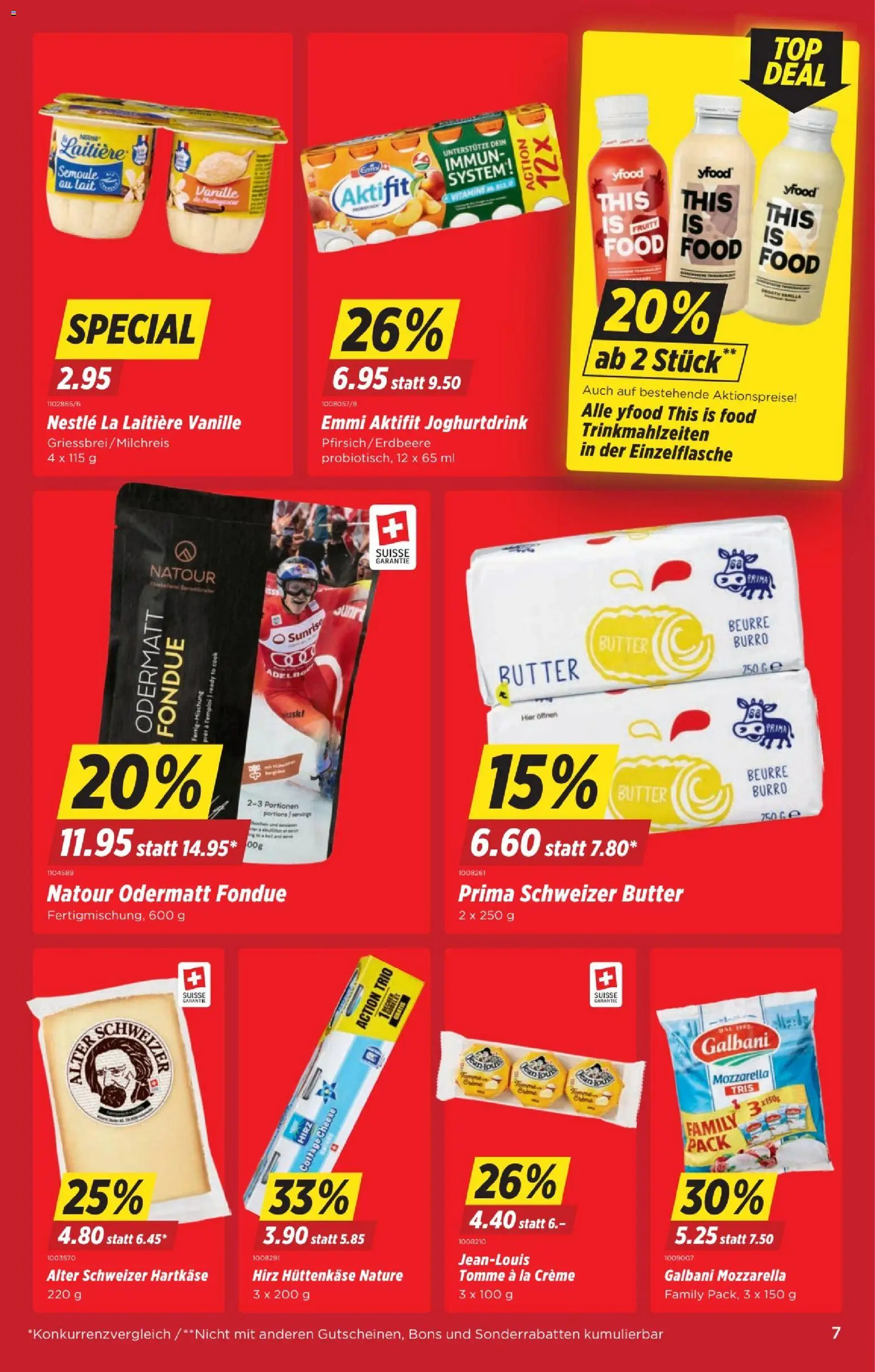Denner Aktionen – gültig ab 13.01.2026 | Seite: 7 | Produkte: Butter, Hüttenkäse, Fondue, Creme