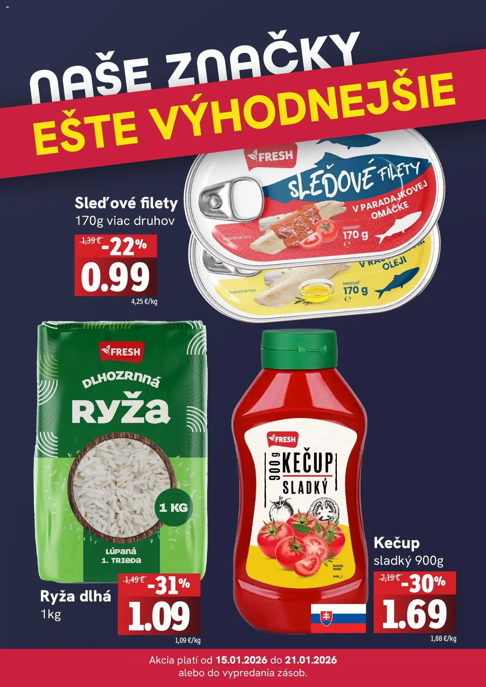 Nové Fresh akcie – leták je platný od 15.01.2026 | Strana: 4 | Produkty: Ryža, Kečup