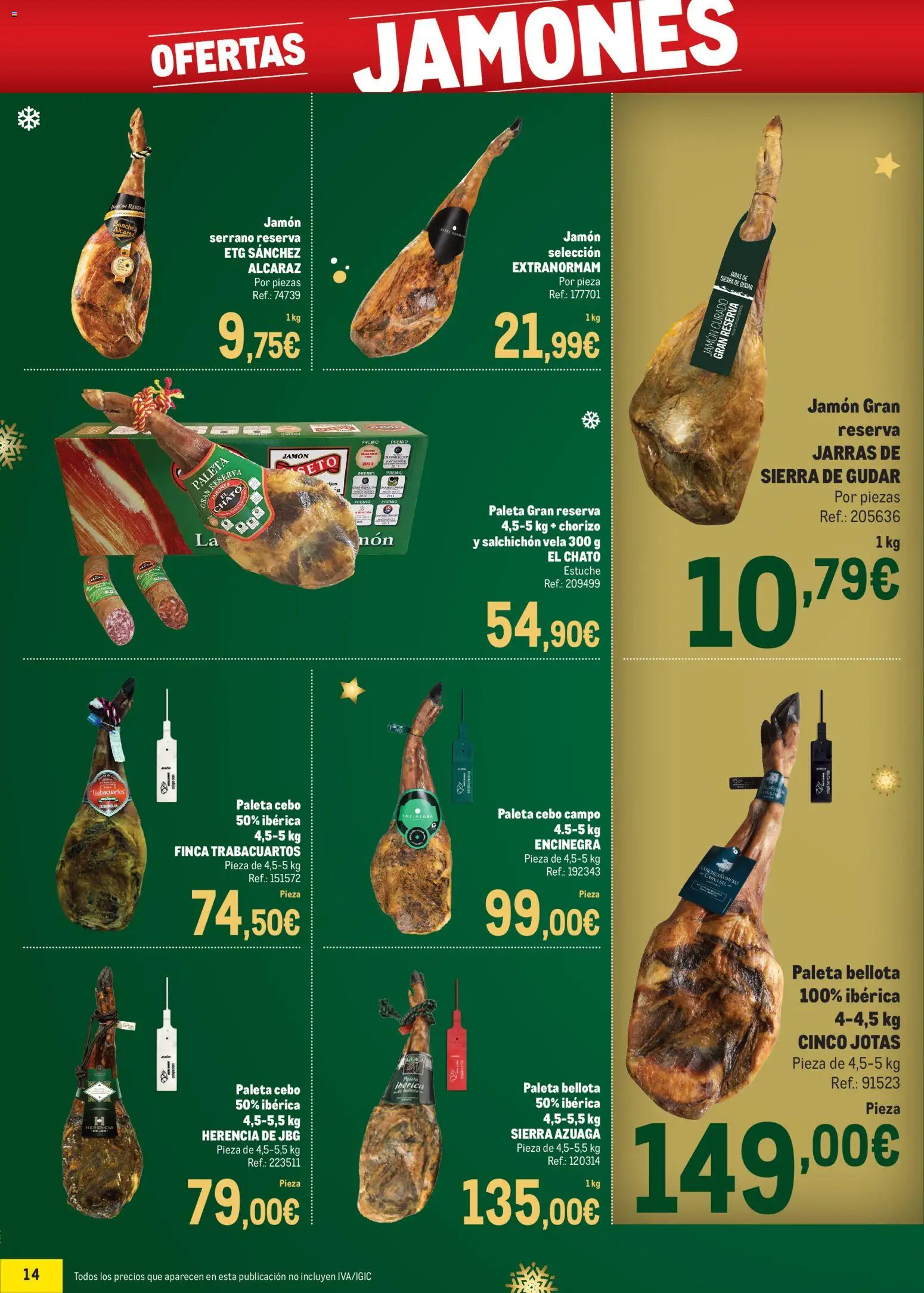 Makro - Precios Navidad Sur │ válido desde el 24.11.2025 | Página: 14 | Productos: Jamón serrano, Jamón, Vela