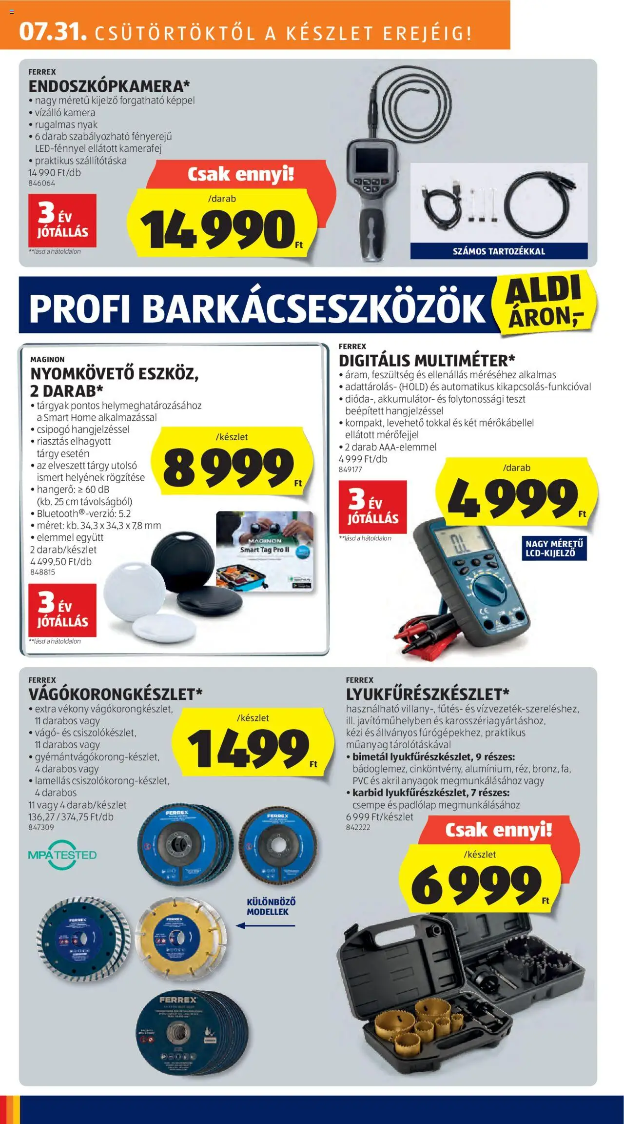 Aldi akciós ujság - amely érvényes a következő dátumtól: 31.07.2025 | Oldal: 8 | Termékek: Kamera, Vágó, Akkumulátor, Csempe