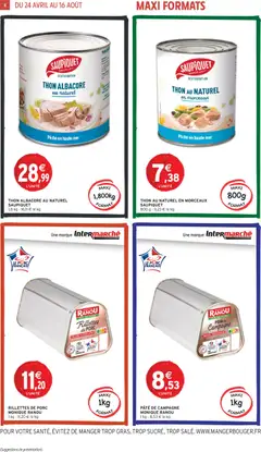Intermarché - Prévisualisation de THON AU NATUREL en morceaux, Thon au naturel en morceaux SAUPIQUET 800 g valide à partir de 24.04.2026 | Page: 4