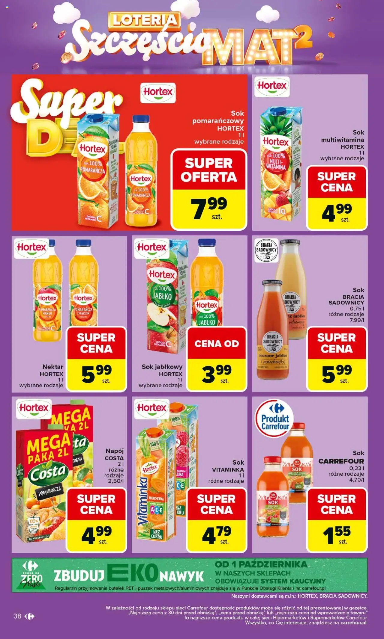 Carrefour Gazetka od 06.10.2025 | Strona: 38 | Produkty: Mango, Sok jabłkowy, Sok, Marchewka