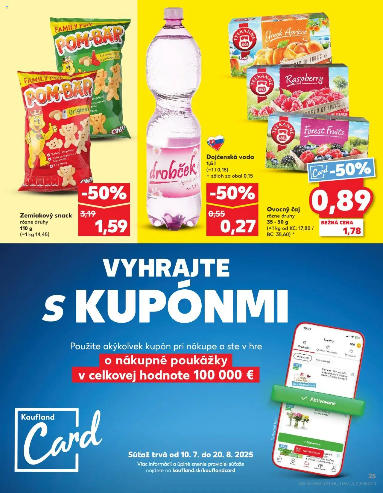 Kaufland Brezno │ platný od 31.07.2025 | Strana: 25 | Produkty: Čaj, Voda, Teekanne