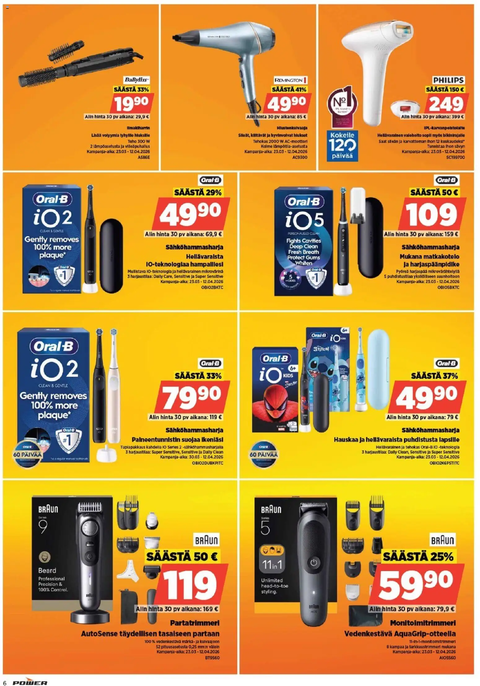 Power tarjoukset – voimassa 21.04.2026 alkaen | Sivu: 6 | Tuotteet: Sähköhammasharja