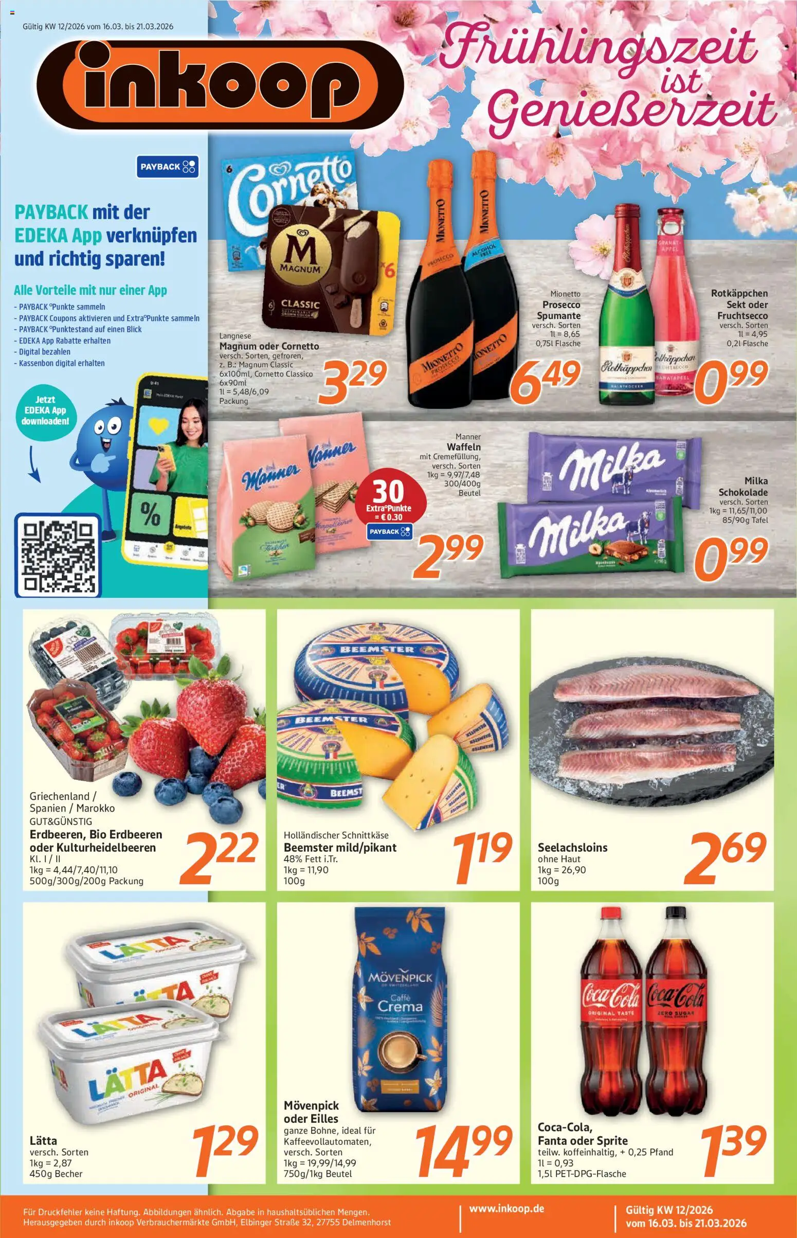 Inkoop Prospekt – gültig ab 16.03.2026 | Seite: 1 | Produkte: Fanta, Sekt, Äpfel, Lätta