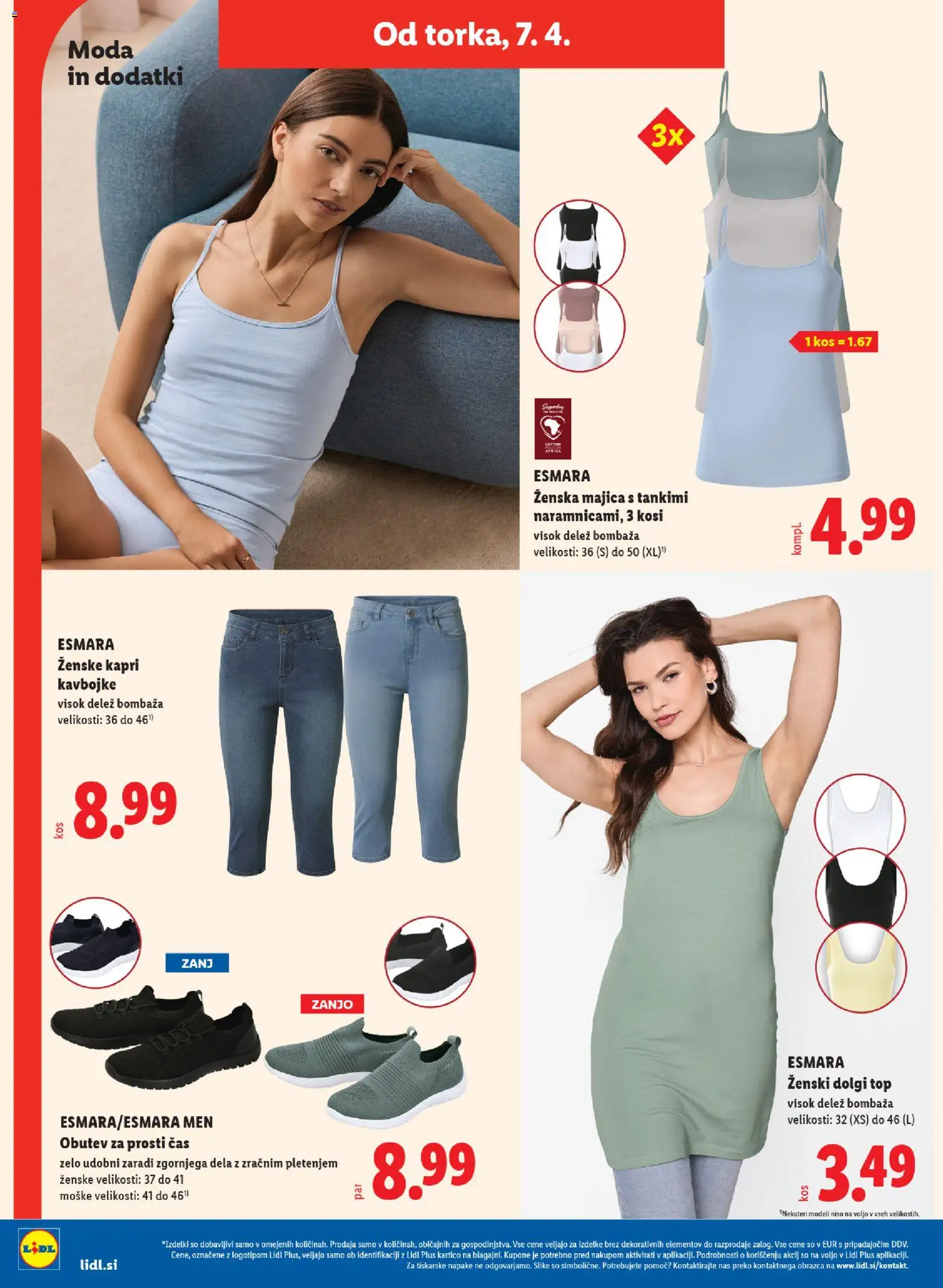 Novi Lidl katalog ponudbe – veljaven od 02.04.2026 | Stran: 62 | Izdelki: Kos, Majica, Kavbojke