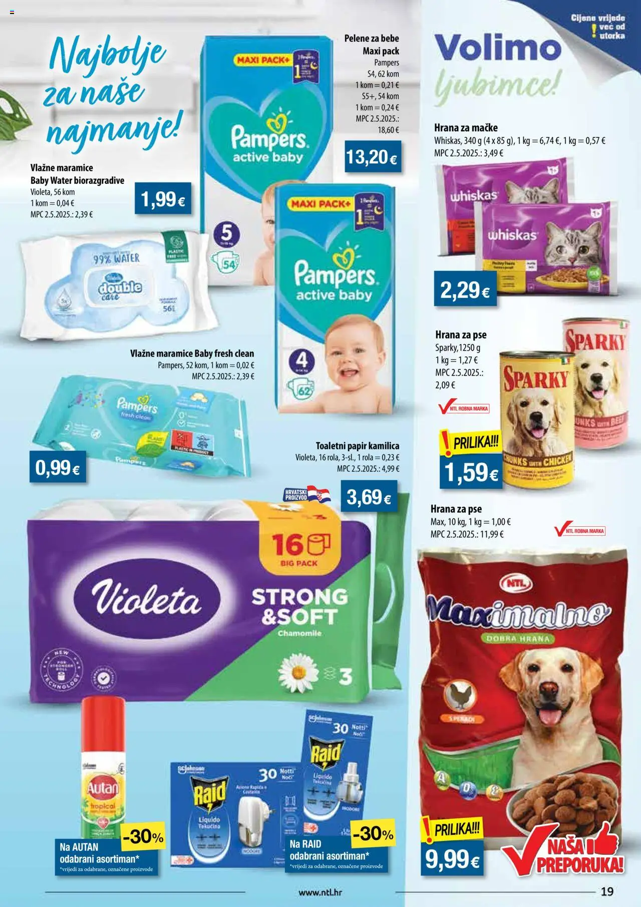 NTL katalog | vrijedi od 13.08.2025 | Stranica: 19 | Proizvodi: Whiskas, Pelene, Hrana za pse, Toaletni papir