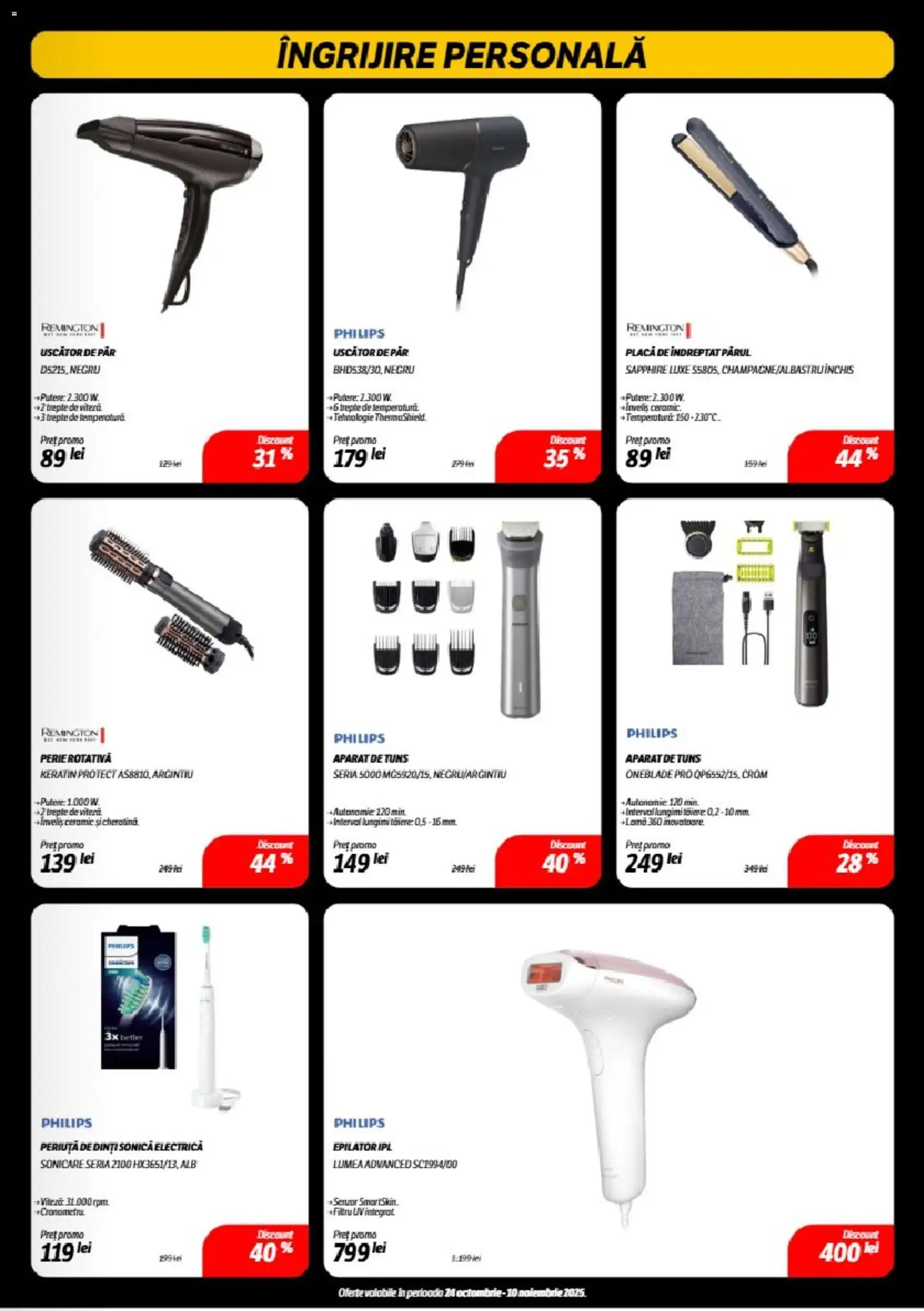 Noul catalog Flanco – valabil de la 24.10.2025 | Pagină: 21 | Produse: Enginar, Uscător De Păr, Placă De Îndreptat Părul, Periuță de dinți