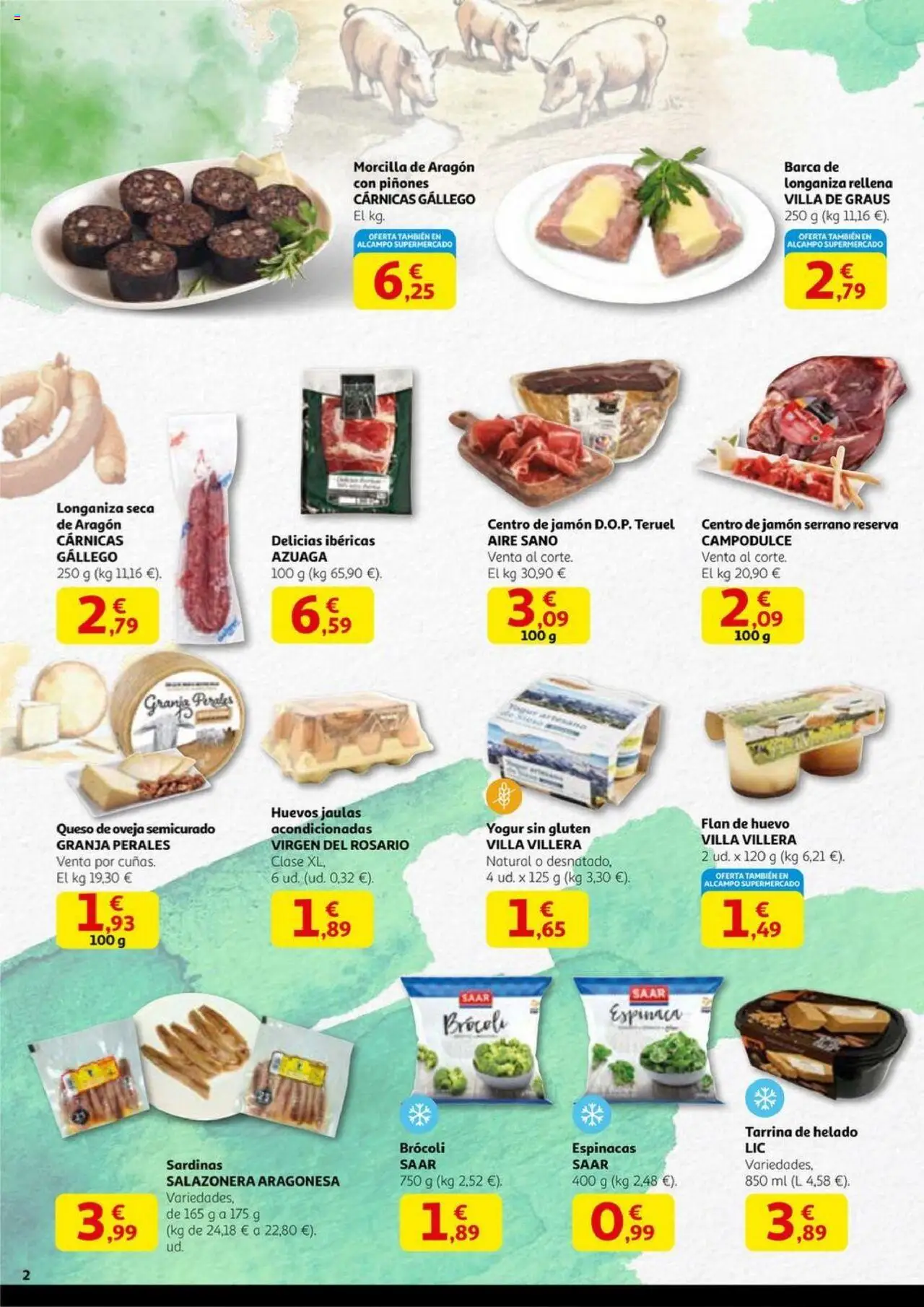 Alcampo - Aragón, productos con alma │ válido desde el 06.10.2025 | Página: 2 | Productos: Yogur, Πορσελάνη, Helado, Longaniza