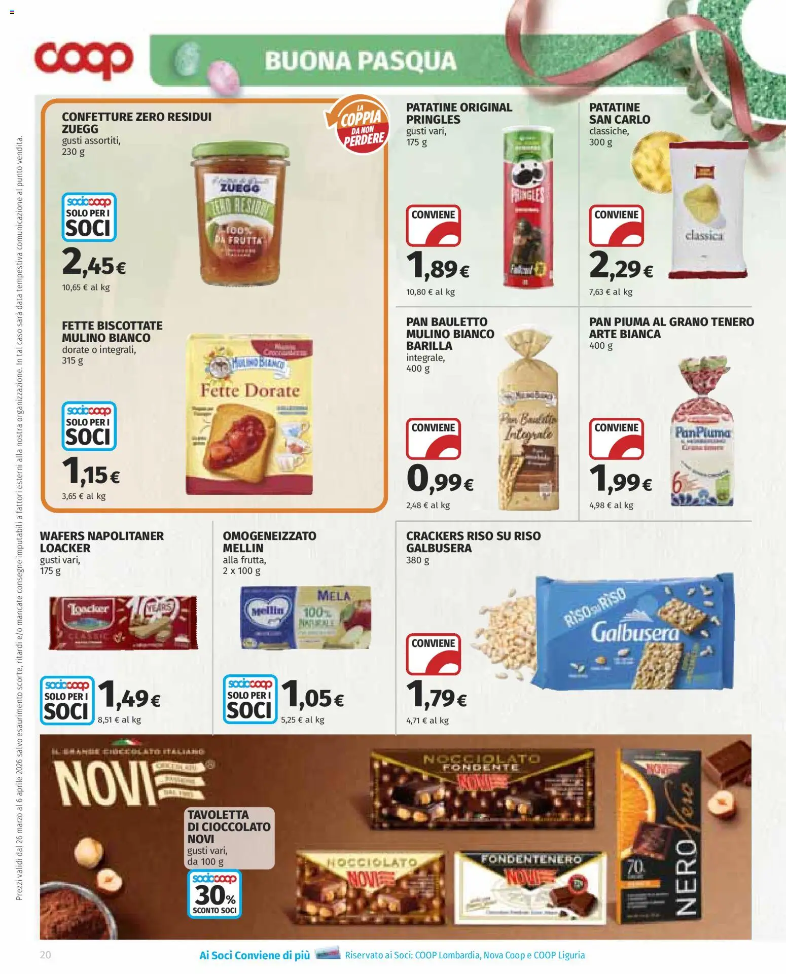 Volantino COOP del 26.03.2026 | Pagina: 20 | Prodotti: Patatine, Data, Feta, Fette biscottate