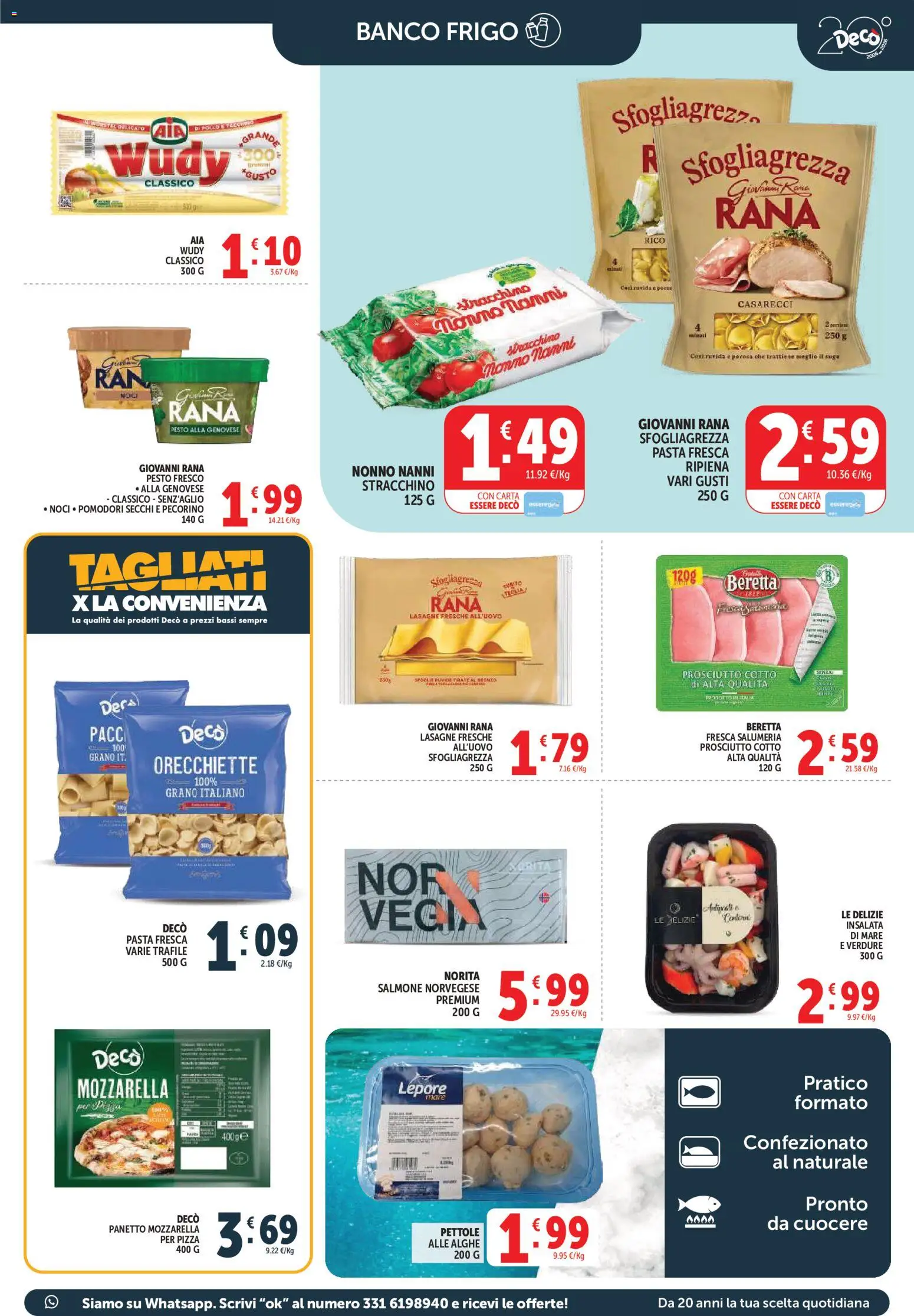 Volantino Decò del 27.03.2026 | Pagina: 17 | Prodotti: Pomodori, Wurstel, Tonno, Pecorino