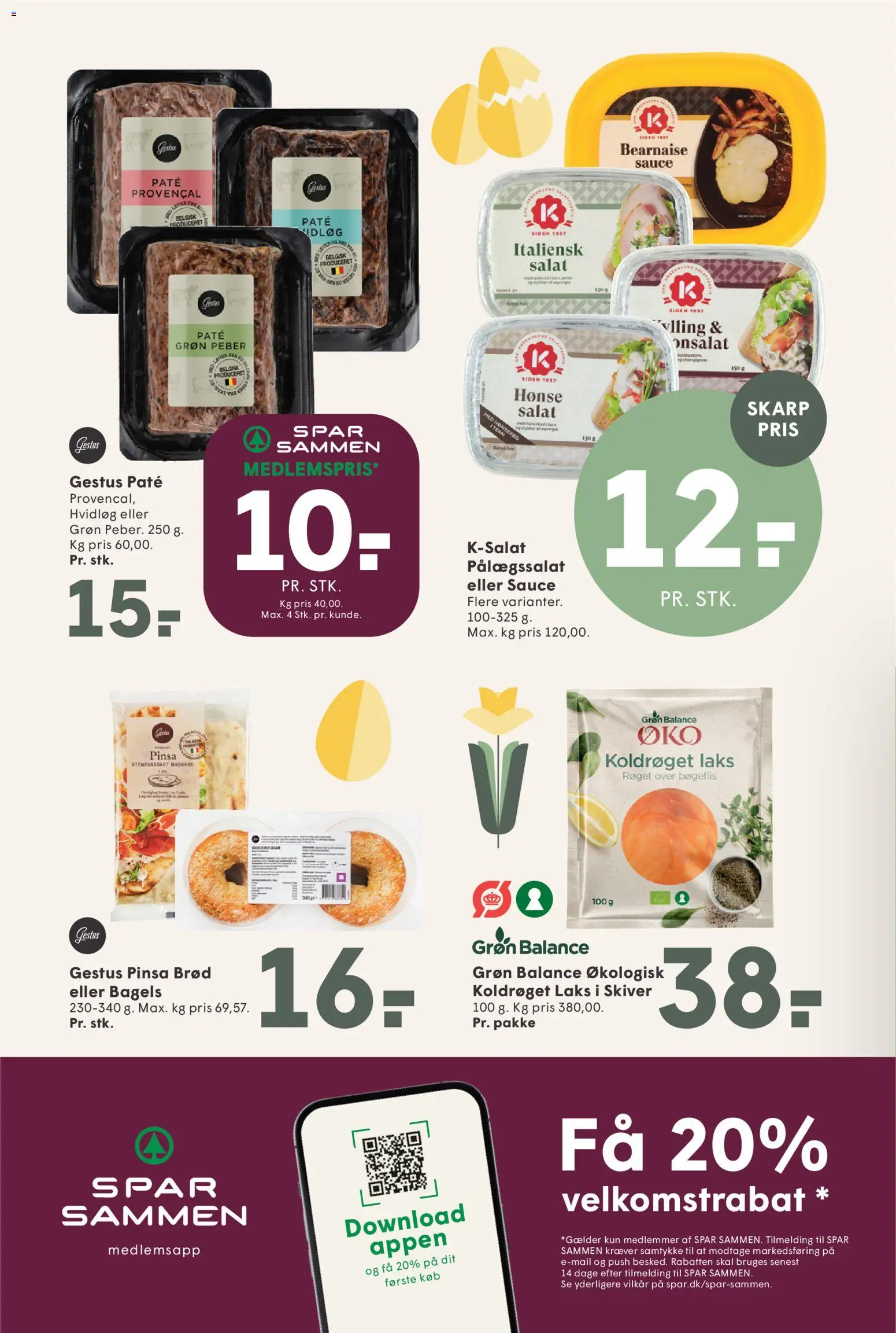 Spar tilbudsavis – gyldig fra 20.03.2026 | Side: 12 | Produkter: Paté, Brød, Salat, Peber