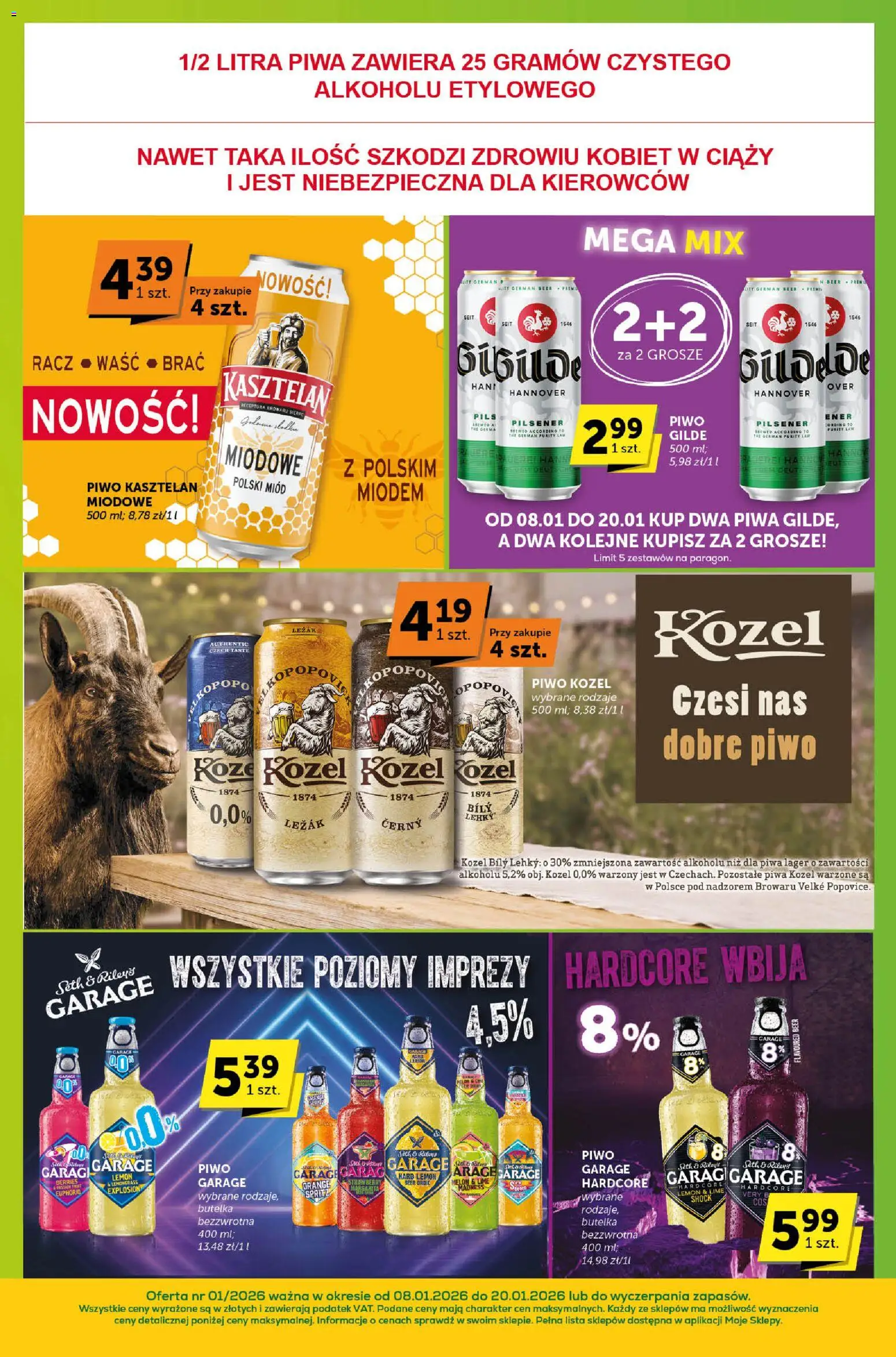 Euro Sklep Gazetka - Sprawdź, co więcej od 08.01.2026 | Strona: 8 | Produkty: Melon, Miód, Leżak, Piwo kozel