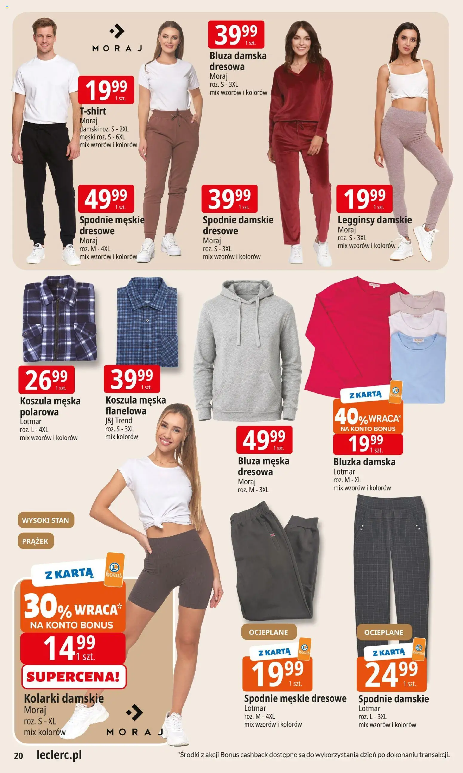 E.Leclerc Gazetka - Zielona Góra od 13.01.2026 | Strona: 20 | Produkty: Bluzka, Spodnie, Legginsy, Legginsy damskie