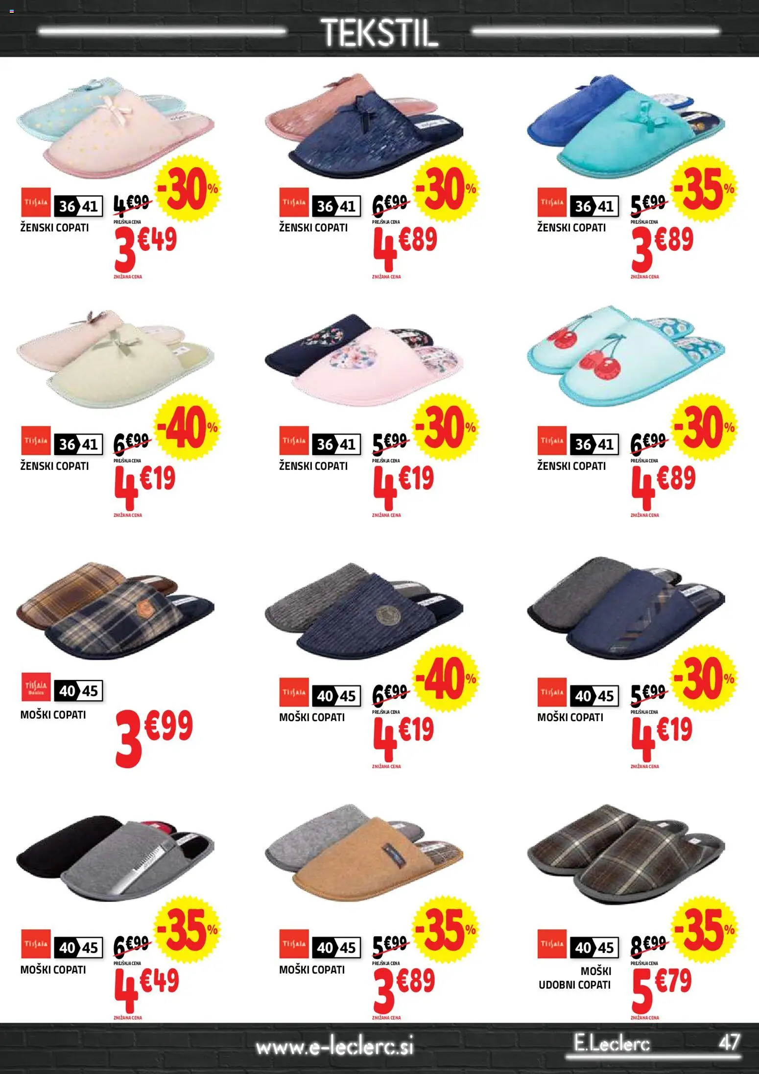 Novi E.leclerc katalog ponudbe – veljaven od 01.04.2026 | Stran: 47 | Izdelki: Copati