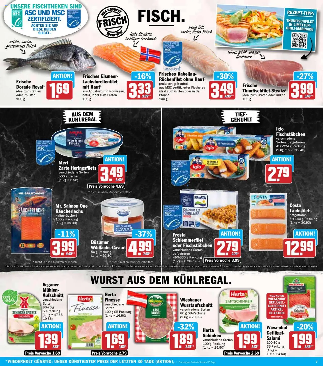 HIT - Nordrhein-Westfalen – gültig ab 06.10.2025 | Seite: 7 | Produkte: Käse, Limetten, Räucherlachs, Schinken