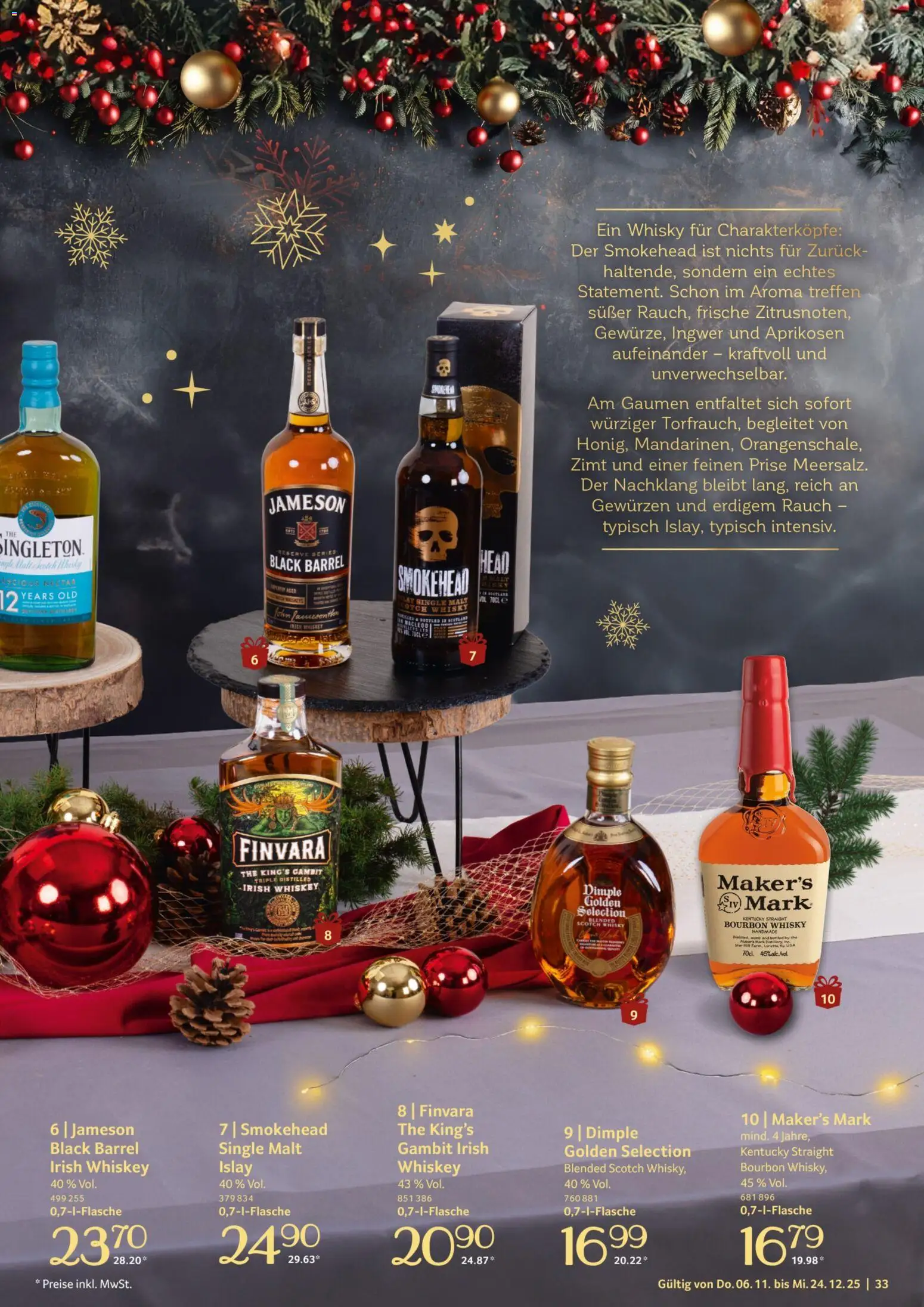 Selgros Genussmomente – gültig ab 06.11.2025 | Seite: 33 | Produkte: Whisky, Limette, Bourbon, Whiskey