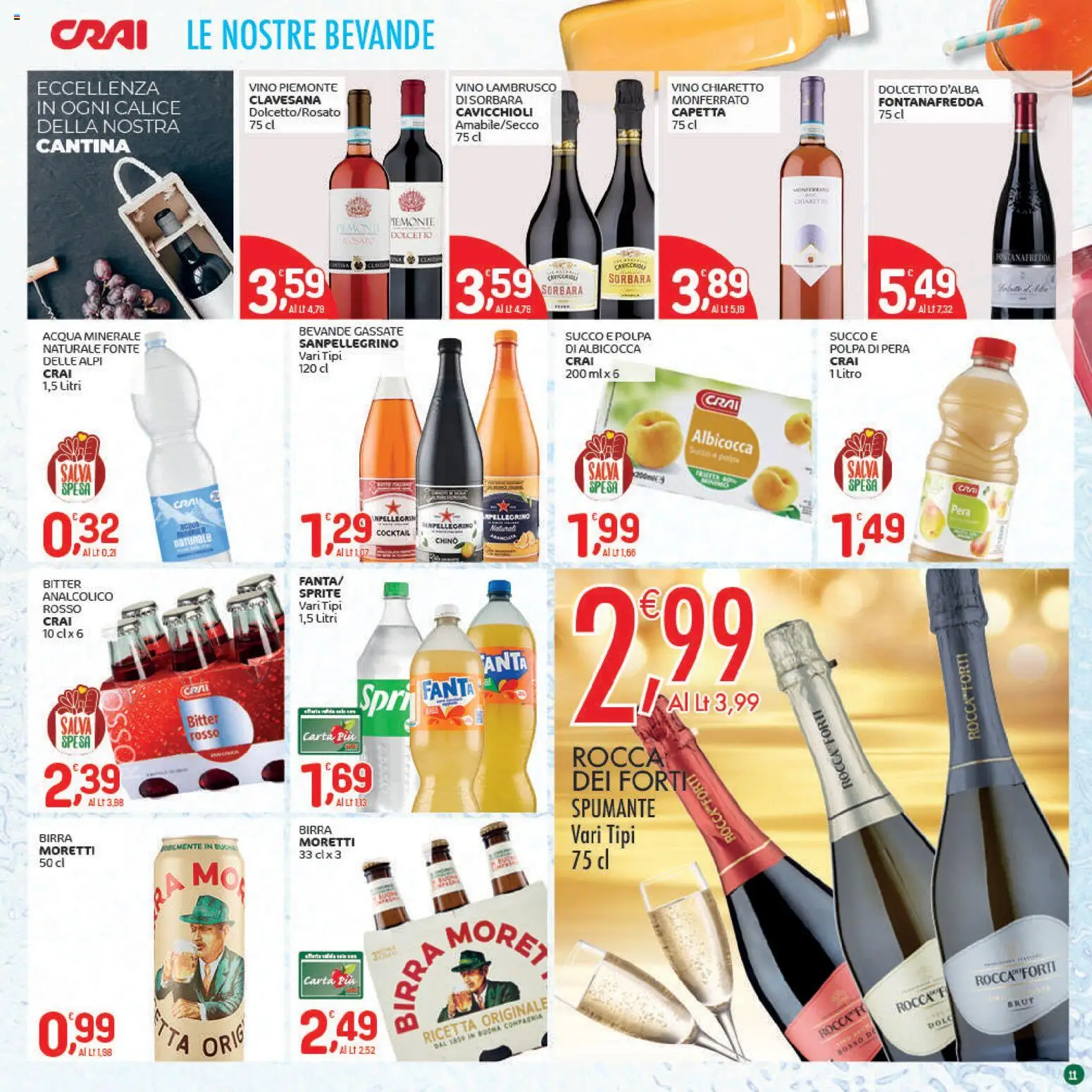 Volantino CRAI del 04.12.2025 | Pagina: 11 | Prodotti: Calice, Acqua, Vino, Fanta