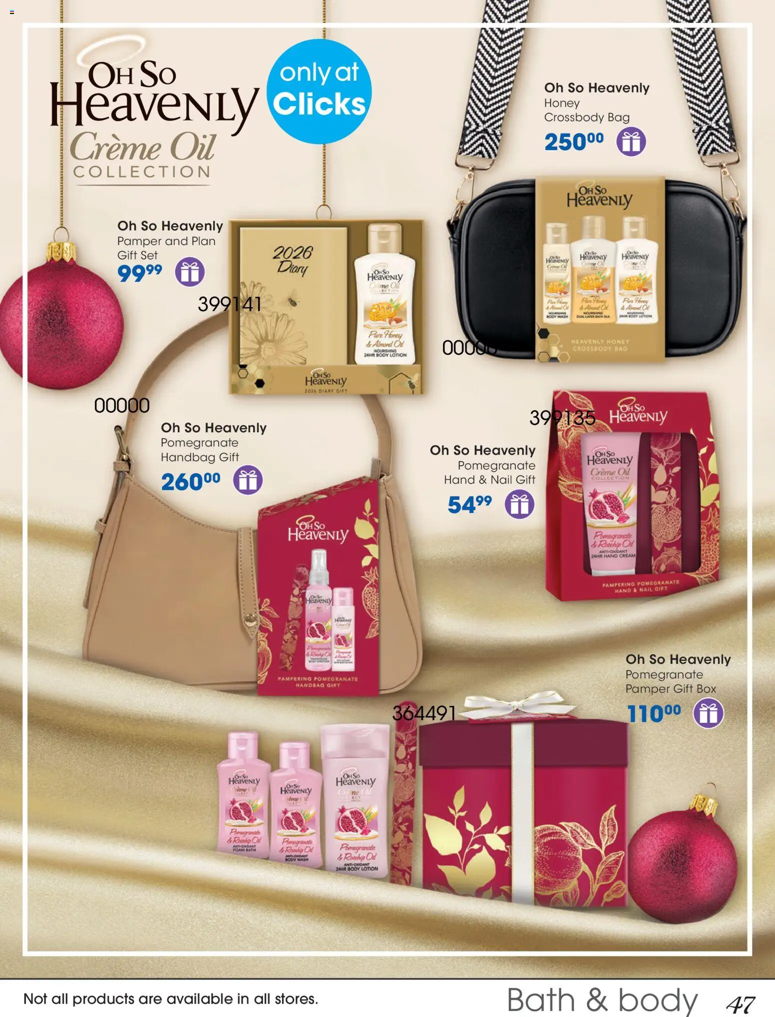 New Clicks catalogue – valid from 28.10.2025 | Page: 47 | Products: Box, Oil, Hand cream, Foam