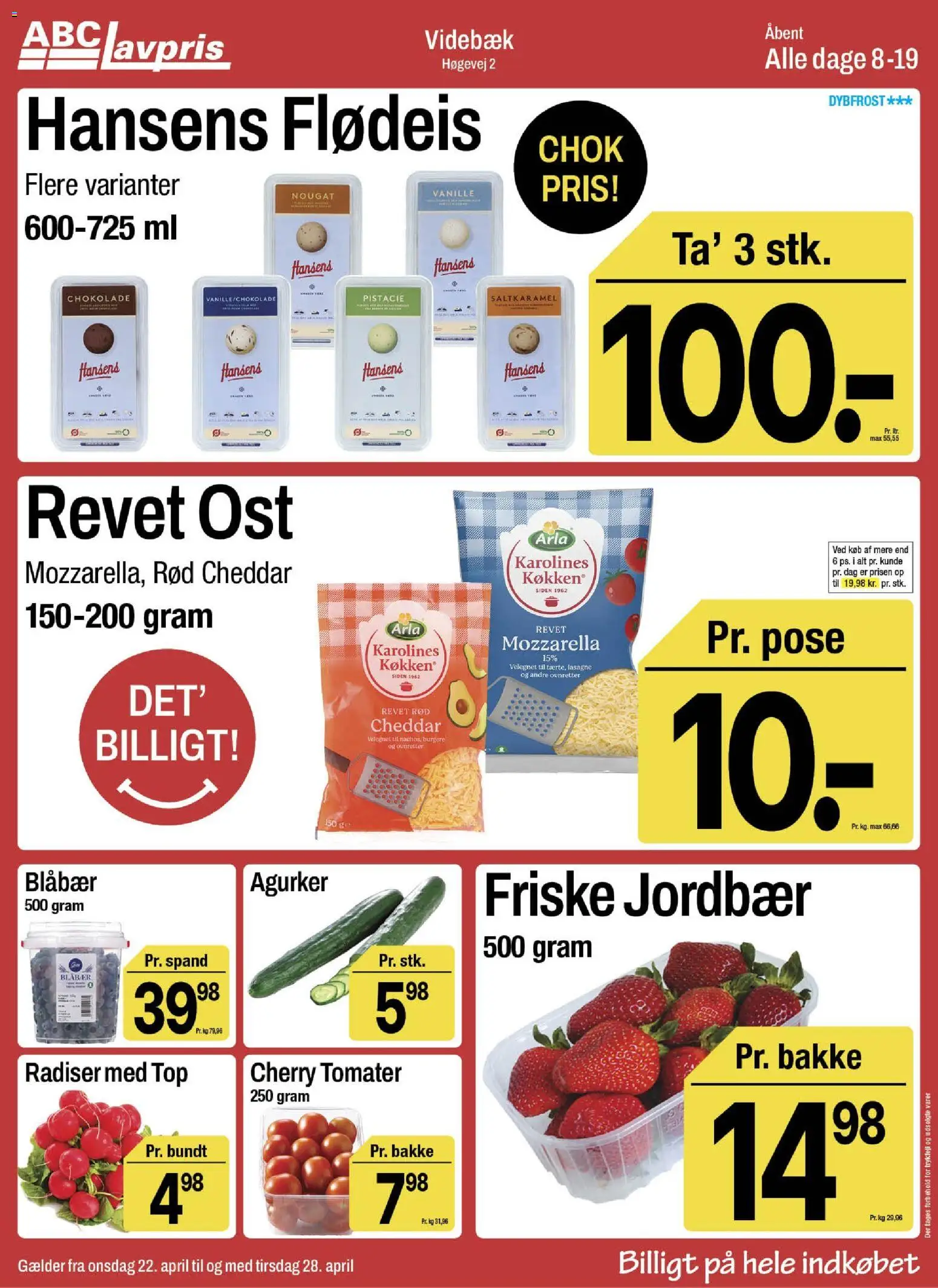 Abc Lavpris tilbudsavis – gyldig fra 22.04.2026 | Side: 2 | Produkter: Flødeis, Cherry, Carpete, Nougat