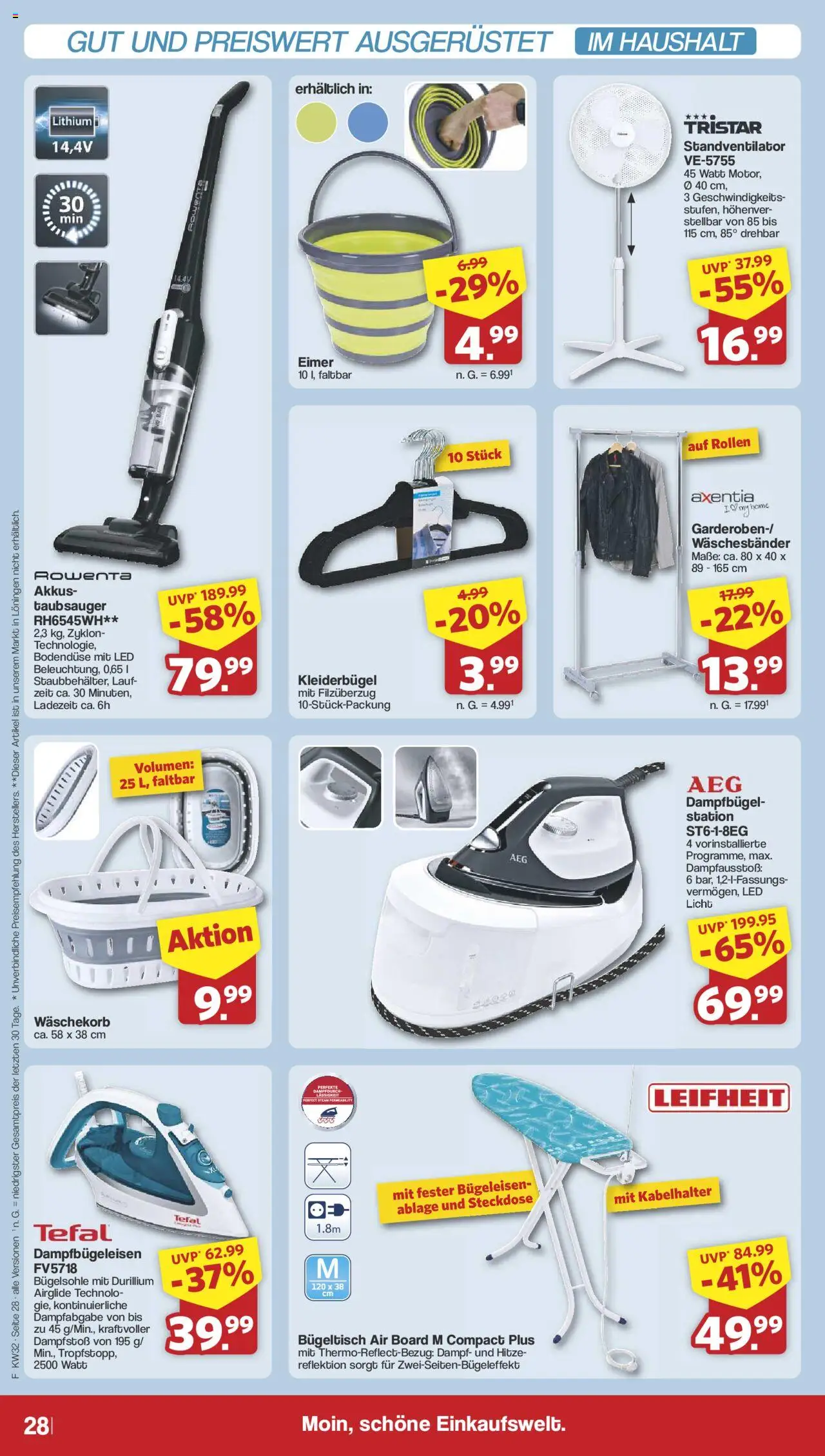 Famila Nordwest Prospekt 	 - gültig ab dem 03.08.2025 | Seite: 31 | Produkte: Bügeleisen, Steckdose, Kleiderbügel, Waschestander