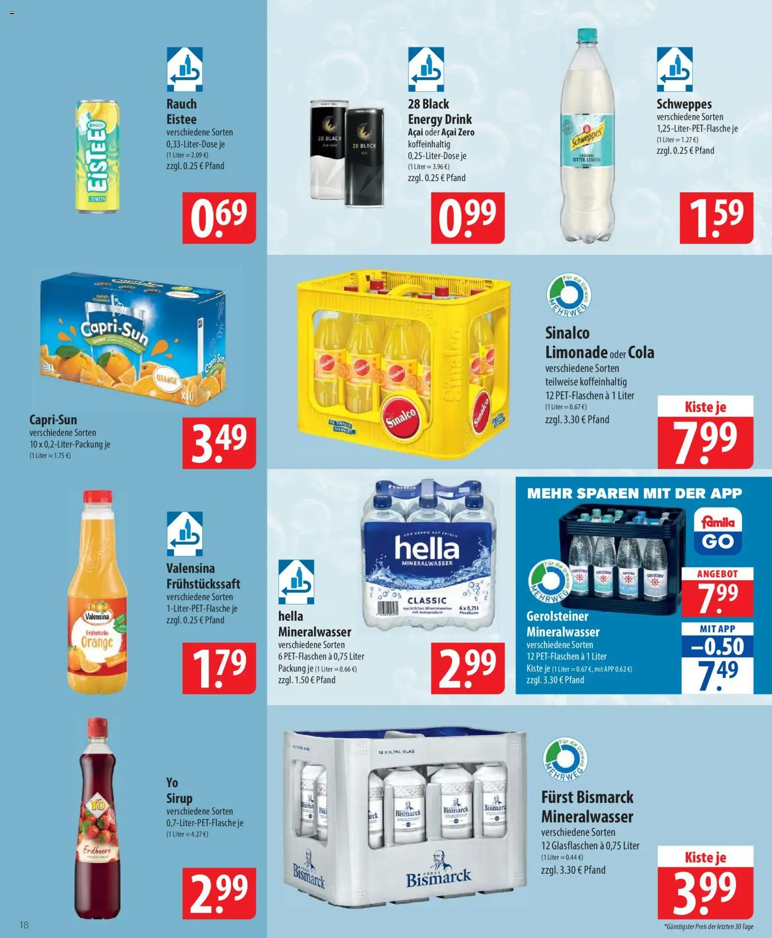 Famila Prospekt 	 – gültig ab 09.03.2026 | Seite: 18 | Produkte: Cola, Limonade, Valensina, Hella