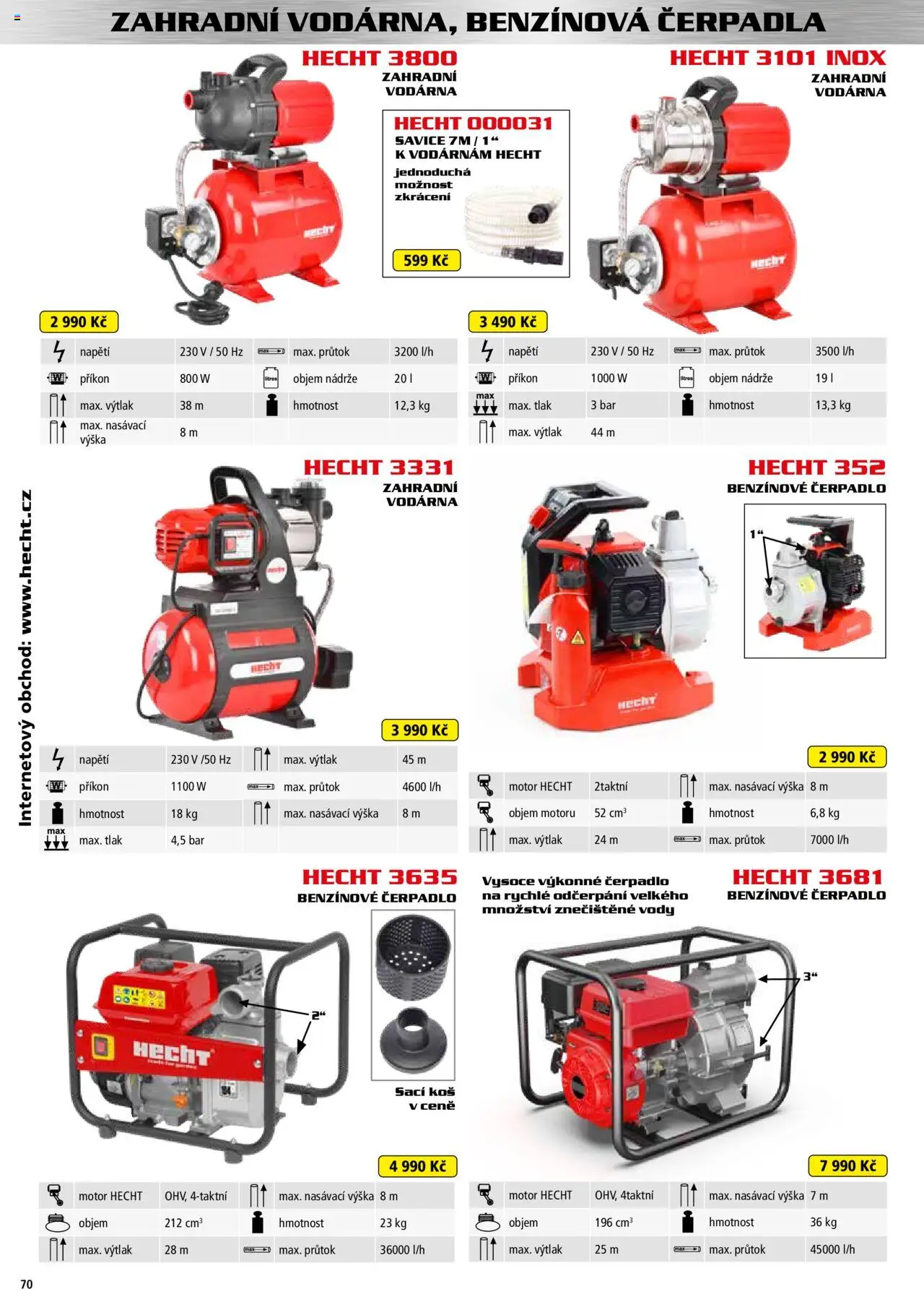 Hecht katalog - Jaro-léto 2025 od 22.04.2025 | Strana: 70 | Produkty: Hecht, Koš, Čerpadlo