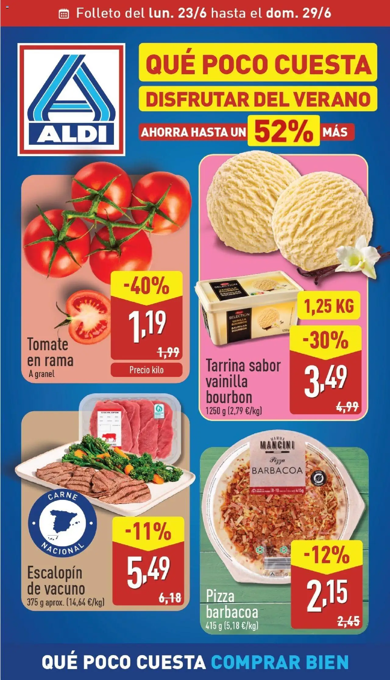 Aldi folleto Península │ válido desde el 23.06.2025 | Página: 1 | Productos: Pizza, Barbacoa